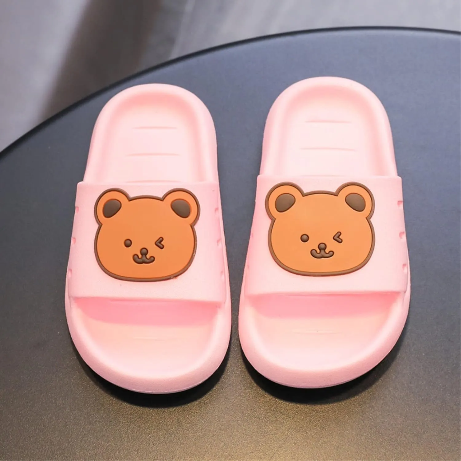 Slides For Kids Bear Slides Boys Girls Summer Slippers Cute Cartoon Open Toe Sandals Thick Swim Shoes for Toddler Boys, GS42qL9Ya