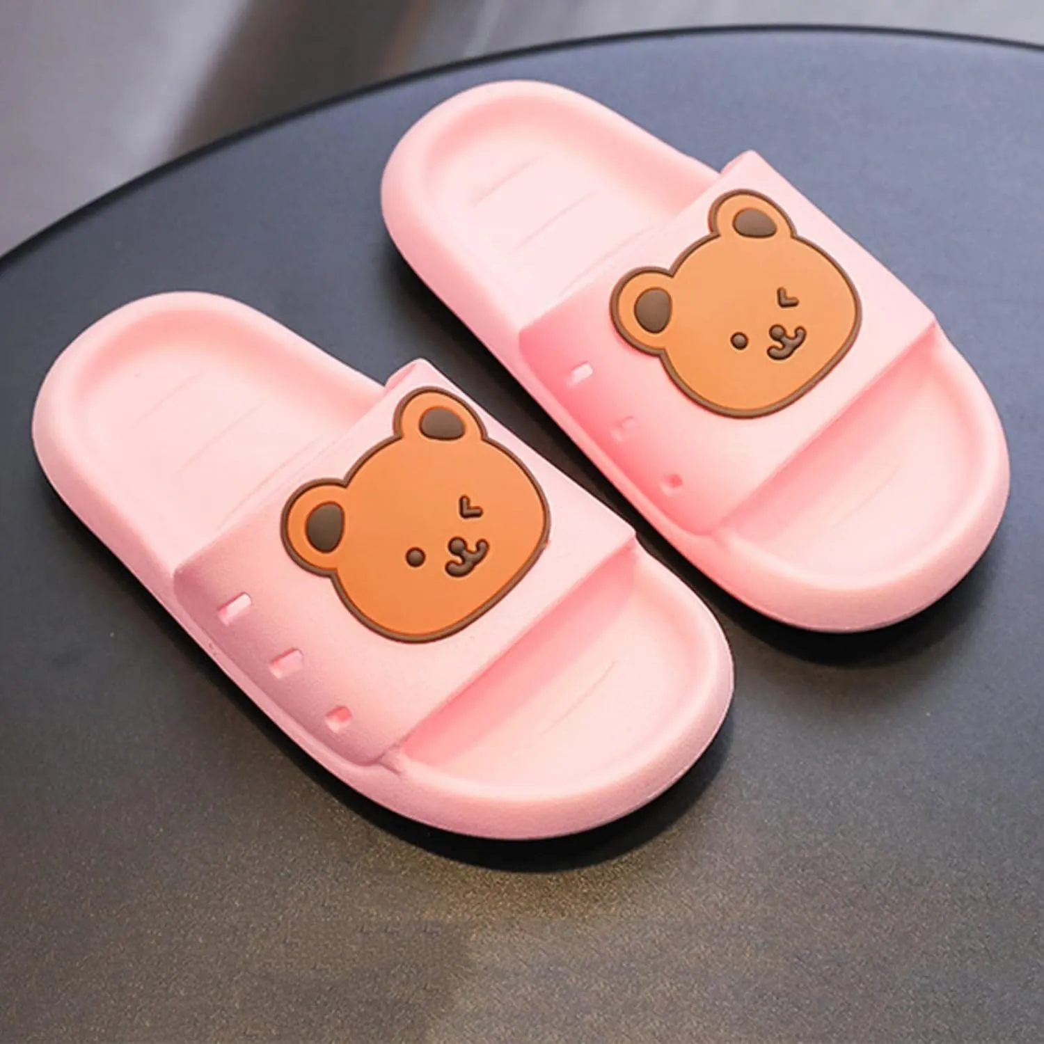 Slides For Kids Bear Slides Boys Girls Summer Slippers Cute Cartoon Open Toe Sandals Thick Swim Shoes for Toddler Boys, GS42qL9Ya