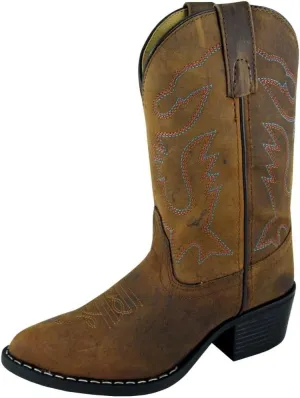 Smoky Children's Kid's Dakota Brown Leather Western Cowboy Boot