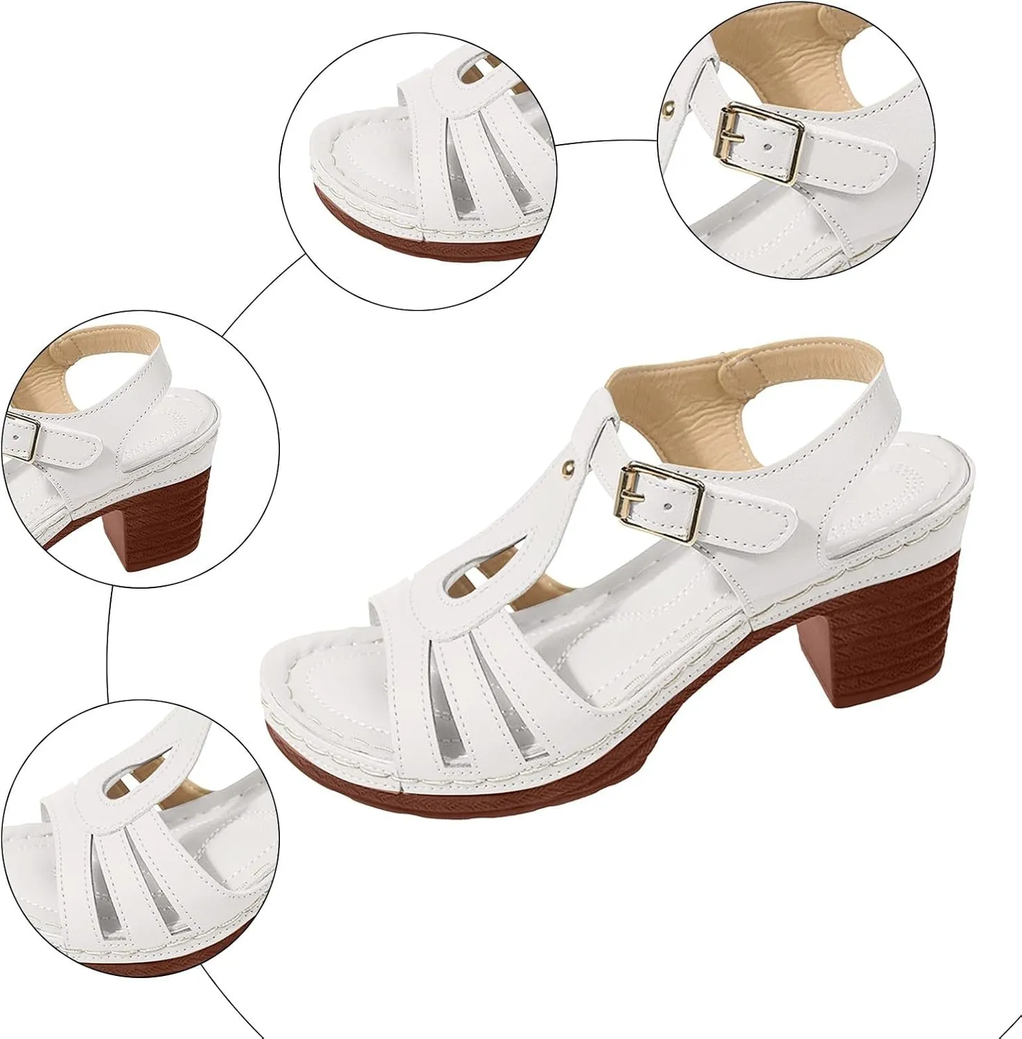 Summer Sandals for Women 2025 Chunky High Heels Open Toe Comfortable Sandals Open Toe Platform Wedge Sandals