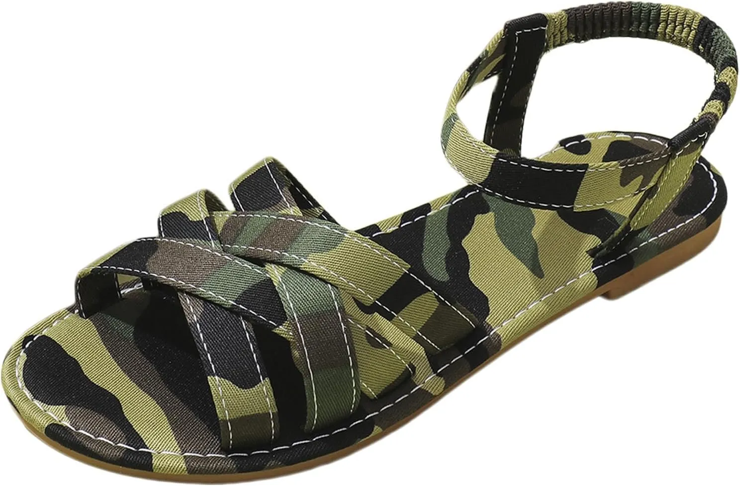Temperament Flat Bottom Sandals for Women Comfortable Ankle Strap Outdoor Walking Shoes Temperament Sandals