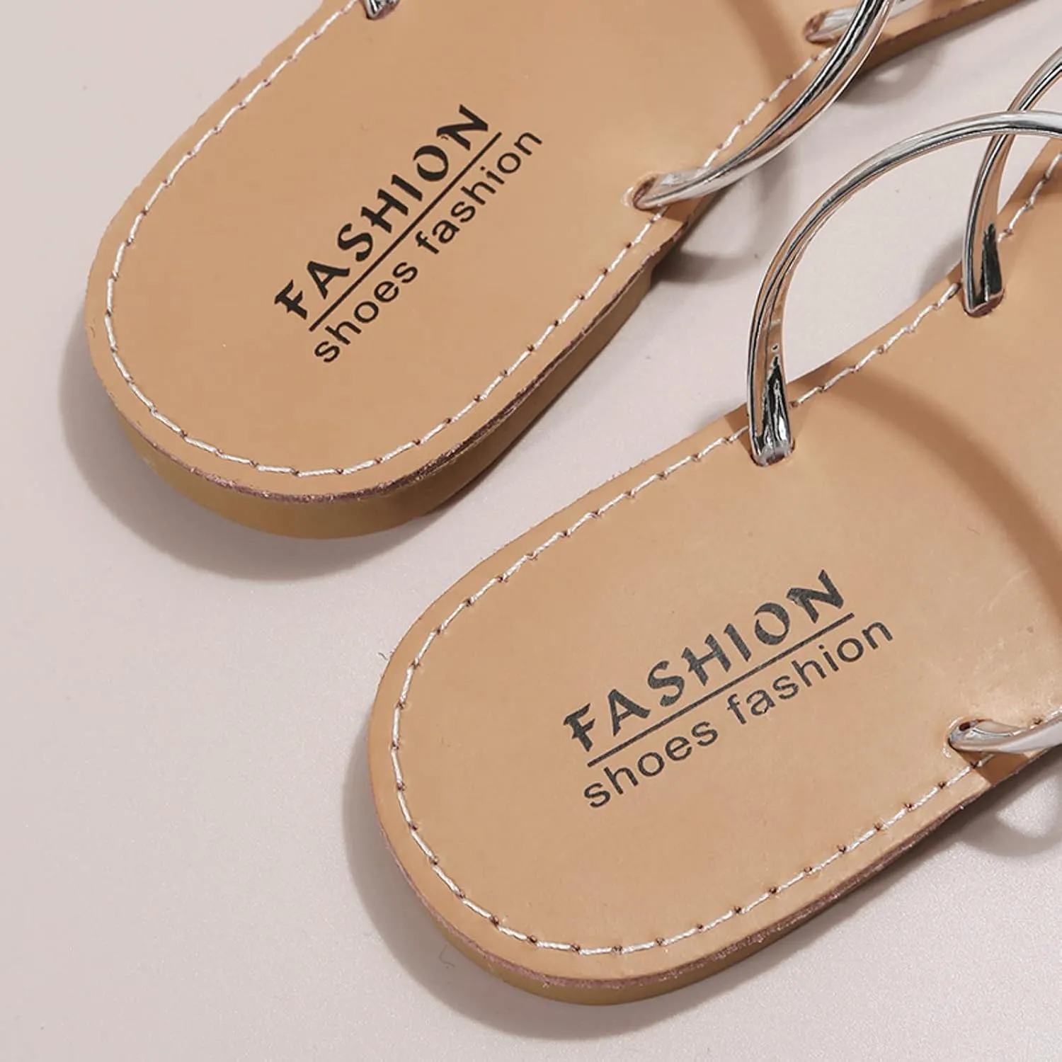 Temperament Flat Bottom Sandals for Women Rhinestone Open Toe Slip on Casual Sandal Leather Sandals for Women