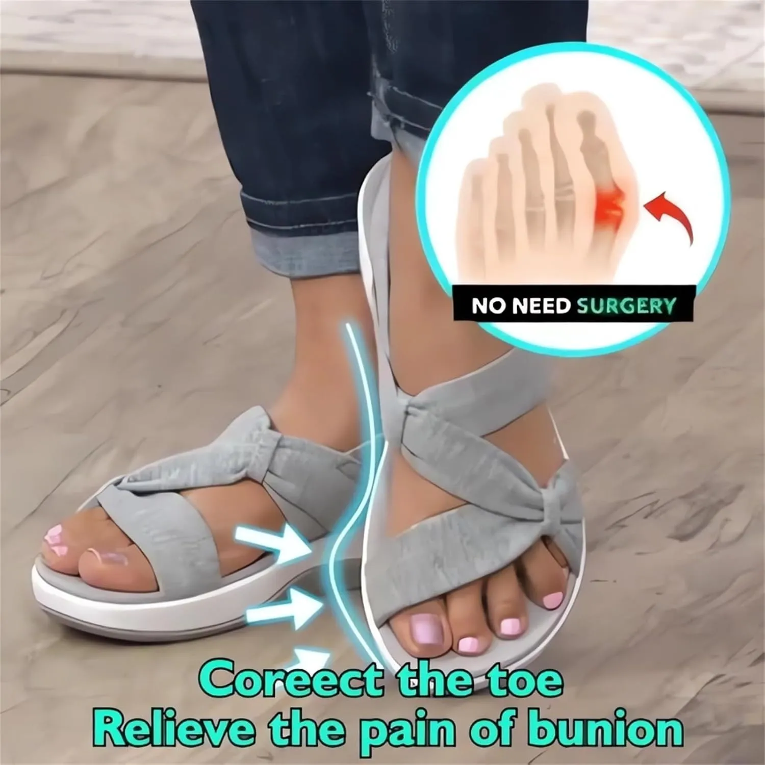 Thatrich Sandals Women Comfortable Orthotic Sport Slippers Ankle Strap Wide Width Arch Support Shoes Beach Walking Sandals