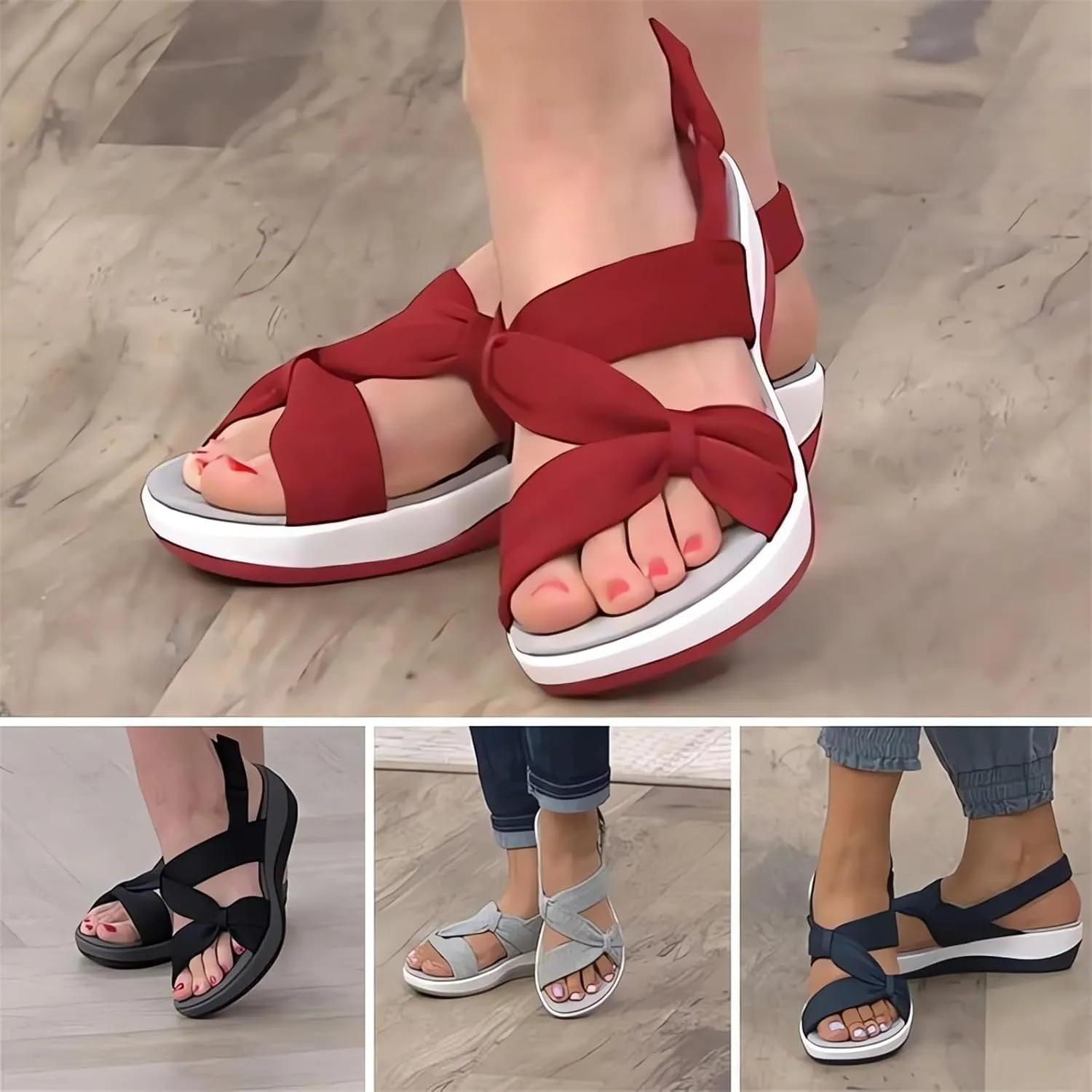 Thatrich Sandals Women Comfortable Orthotic Sport Slippers Ankle Strap Wide Width Arch Support Shoes Beach Walking Sandals