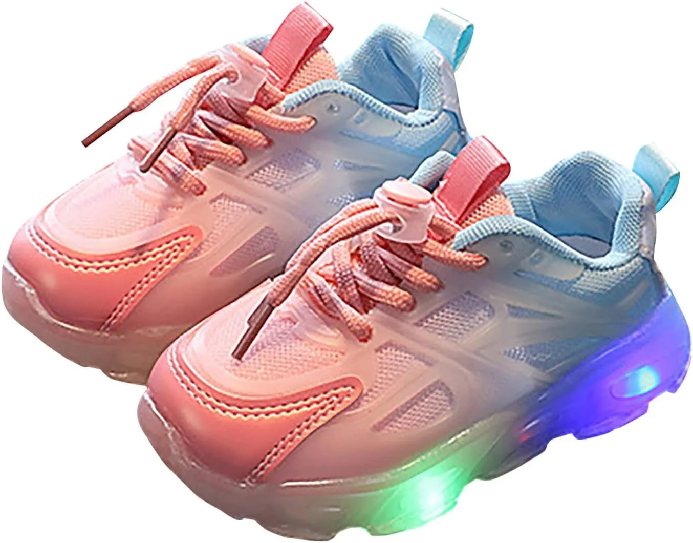 Toddler Baby Girls Boys Light Up Shoes Kids Mesh Breathable Led Flashing Sneakers Lace Up Athletic School Shoes 1