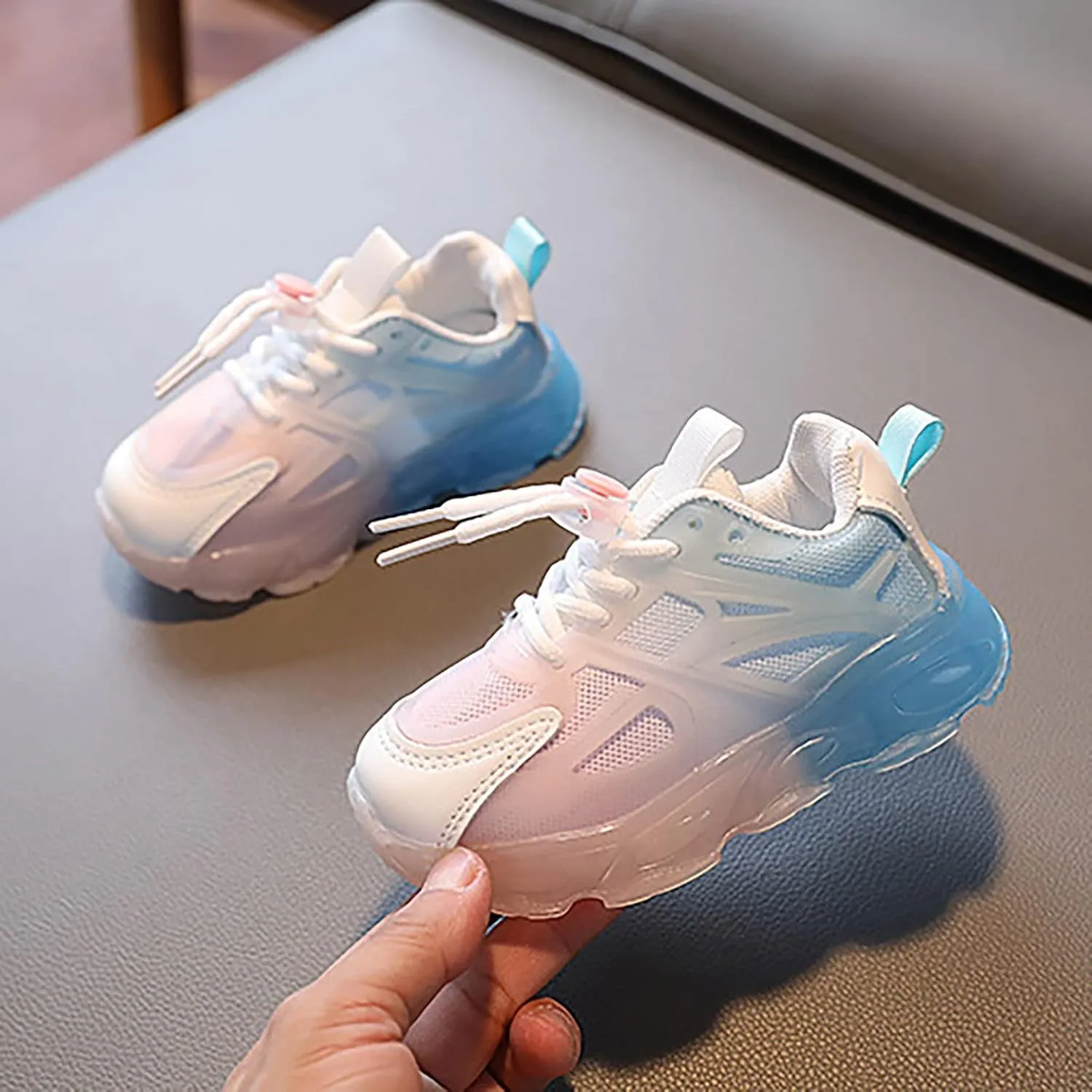 Toddler Baby Girls Boys Light Up Shoes Kids Mesh Breathable Led Flashing Sneakers Lace Up Athletic School Shoes 1