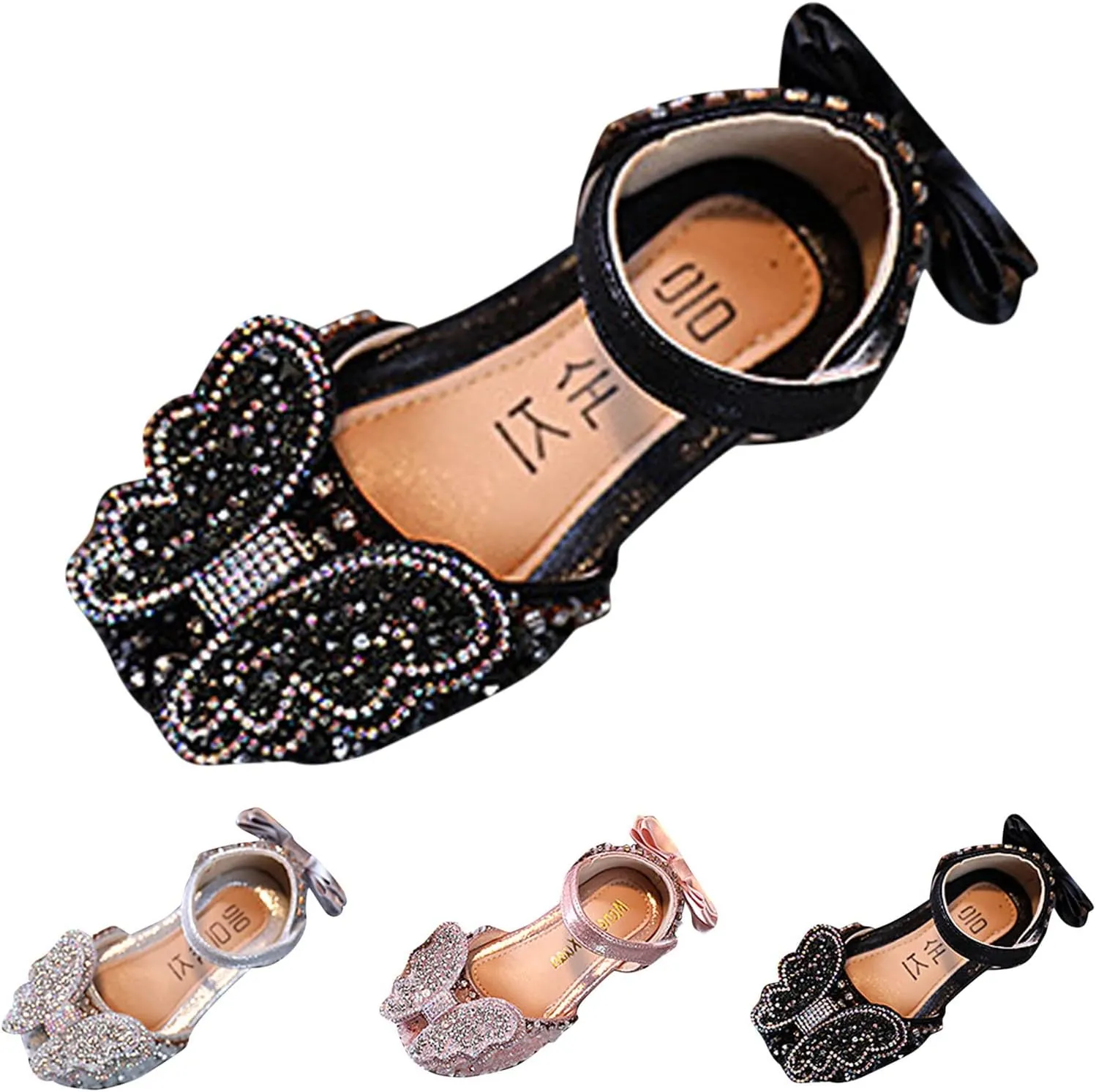 Toddler Girls Mary Janes Shoe Low Heel Ballet Flat Mary Jane Heels Princess Bow Party Wedding Pumps Shoes First Steps