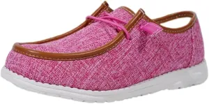 Unisex-Adult Comfort Canvas Loafers Sneakers Lightweight Boat Shoes Easy Slip-On Deck Shoes Lace-Up Non-Slip Flat Drving Shoes Breathable Walking Shoes for Men Women, Pink/Grey/Black