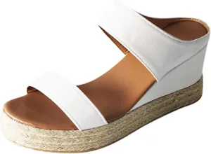UOQAPRE Sandals for Women Platform Wedge Open Toe Low Heel Beach Womens Sandals Flats Heel Ankle Chelsea Dress Shoes