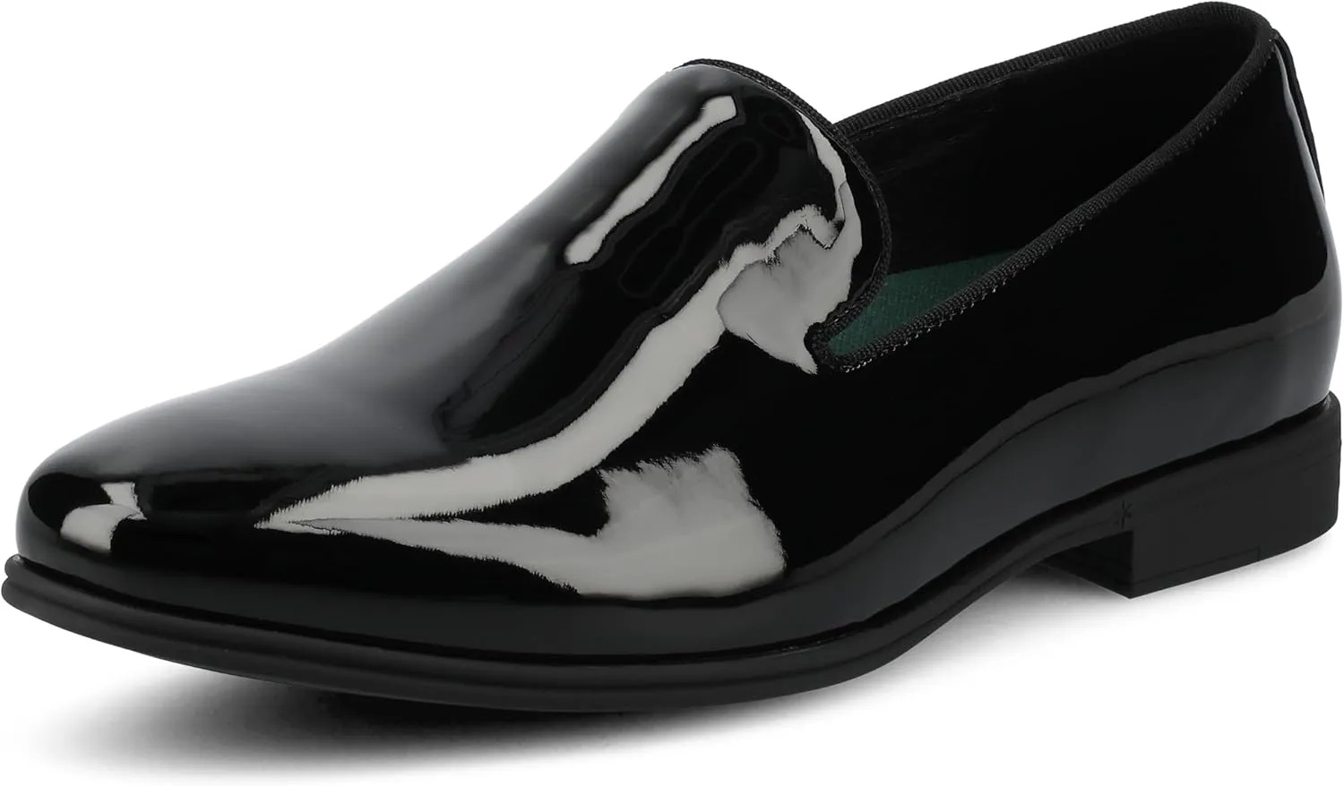Vance Mens Giovanni Venetian Dress Loafer Black Velour Black Faux Patent Leather Almond-Toe 6mm Vance Comfort System Insole Patent/Black 11.5 Medium Mens US