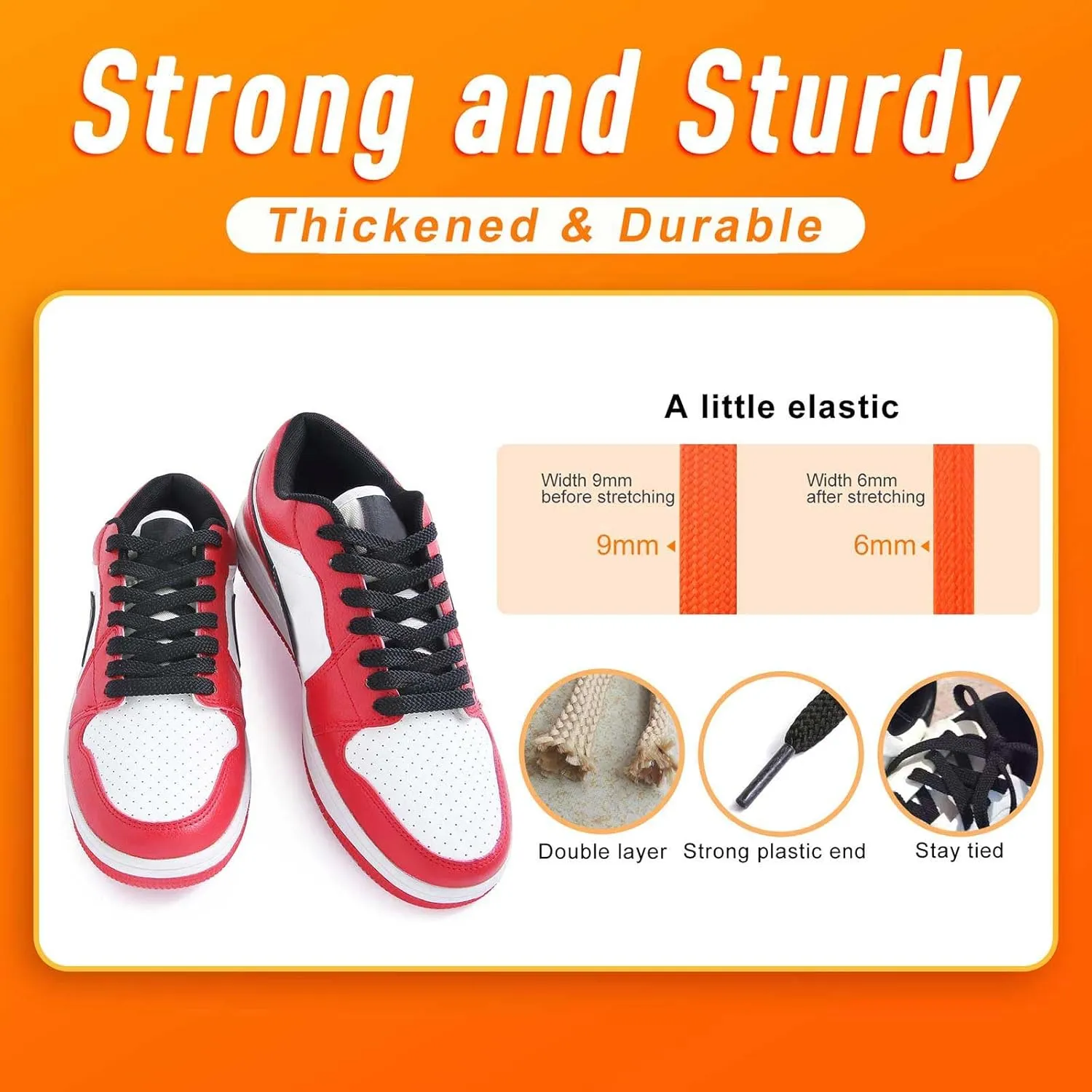 VSUDO Flat Shoe Laces for Sneakers, Shoelaces for Sneakers, Athletic Shoelaces