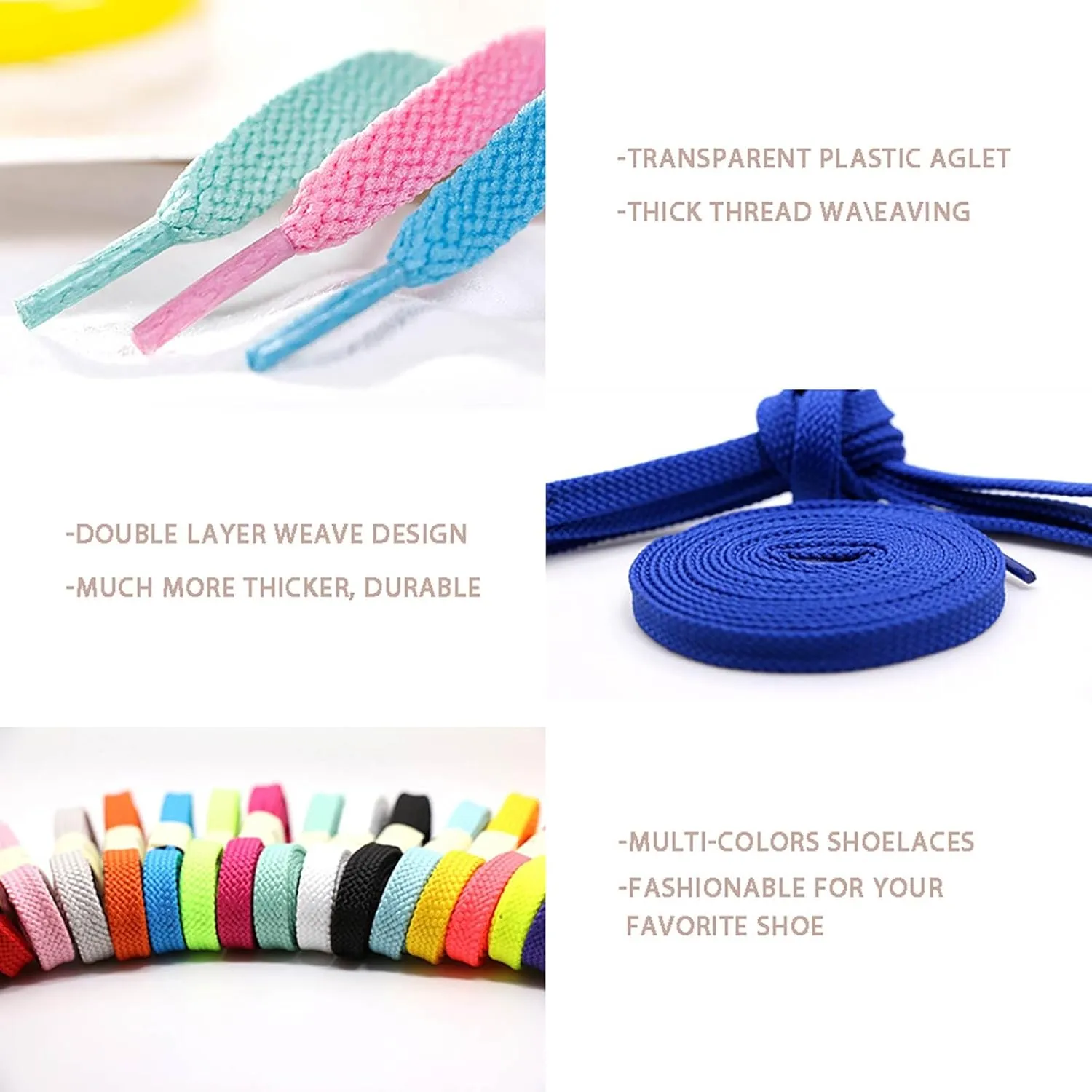 VSUDO Flat Shoe Laces for Sneakers, Shoelaces for Sneakers, Athletic Shoelaces