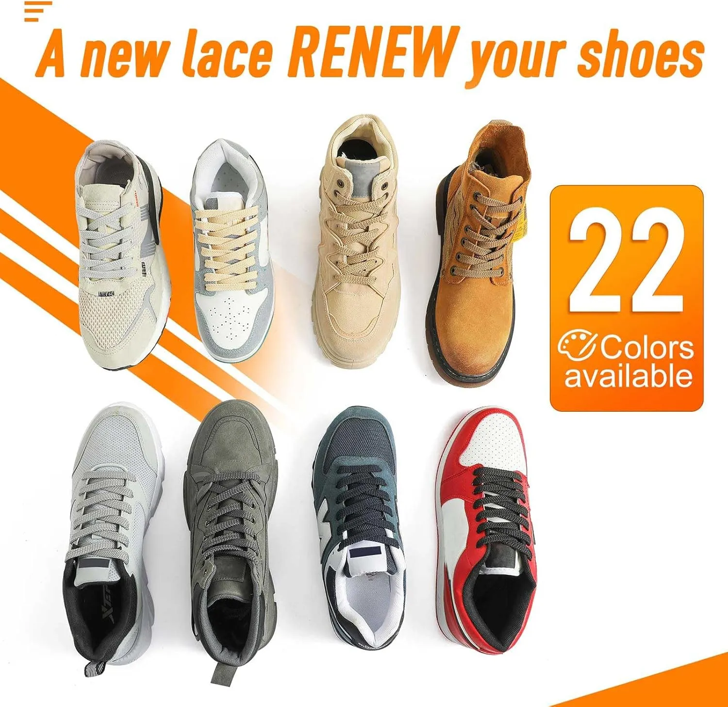 VSUDO Flat Shoe Laces for Sneakers, Shoelaces for Sneakers, Athletic Shoelaces