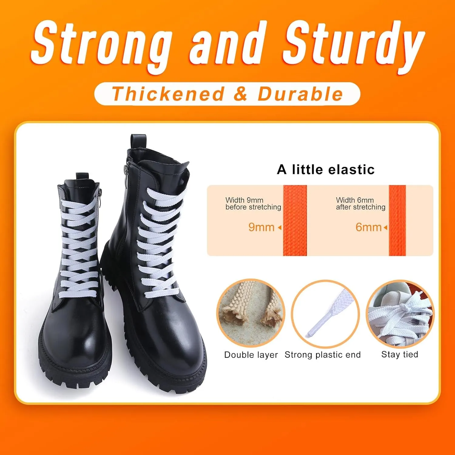VSUDO Flat Shoe Laces for Sneakers, Shoelaces for Sneakers, Athletic Shoelaces