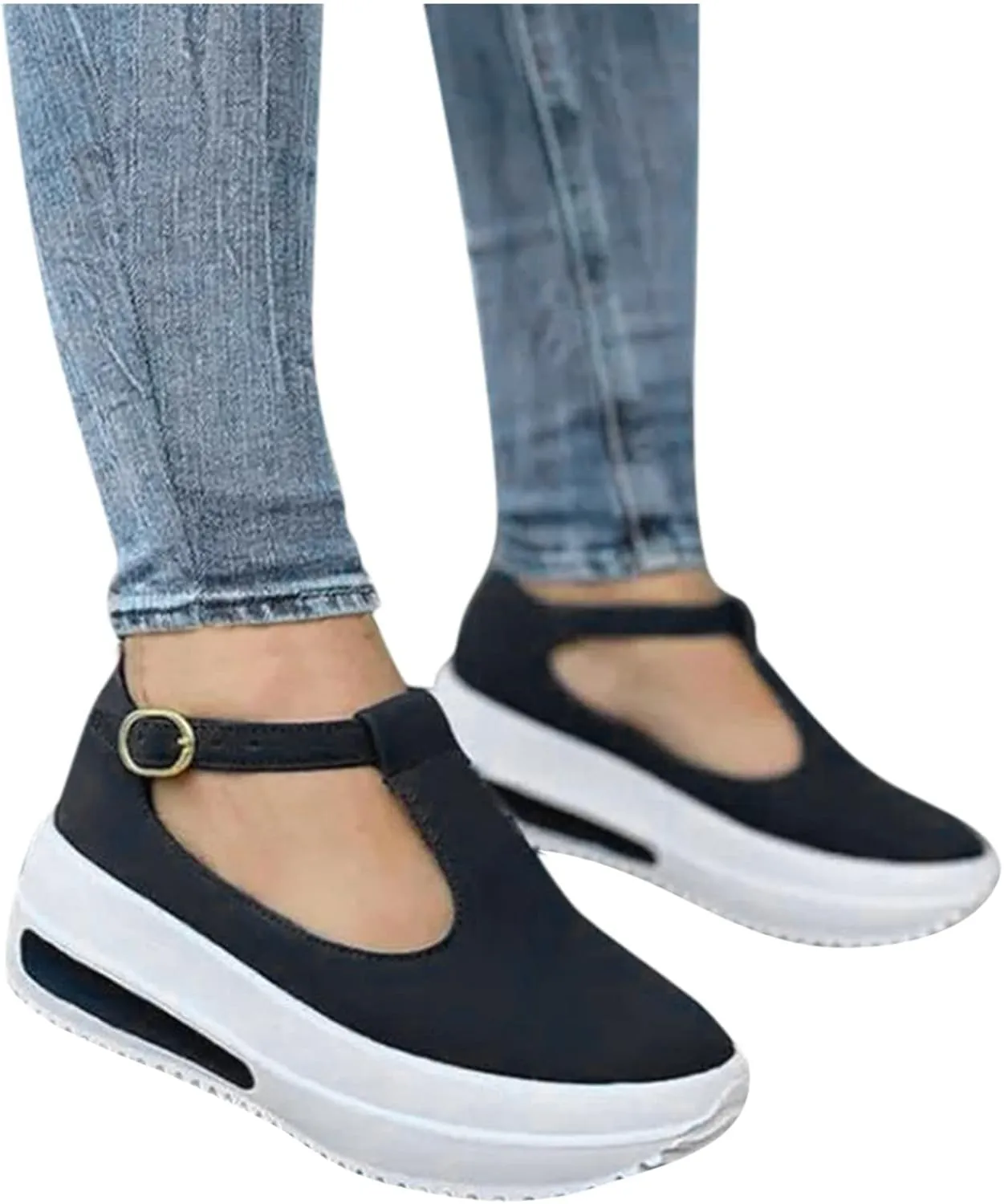 Wedge Sandals For Women Dressy Summer Non Slip on Ankle Strap Comfortable Platform Wedges Casual Walking Shoes Breathble Sneakers Cushioned Loafers On Low Top Lightweight Canvas for Outdoor Travel