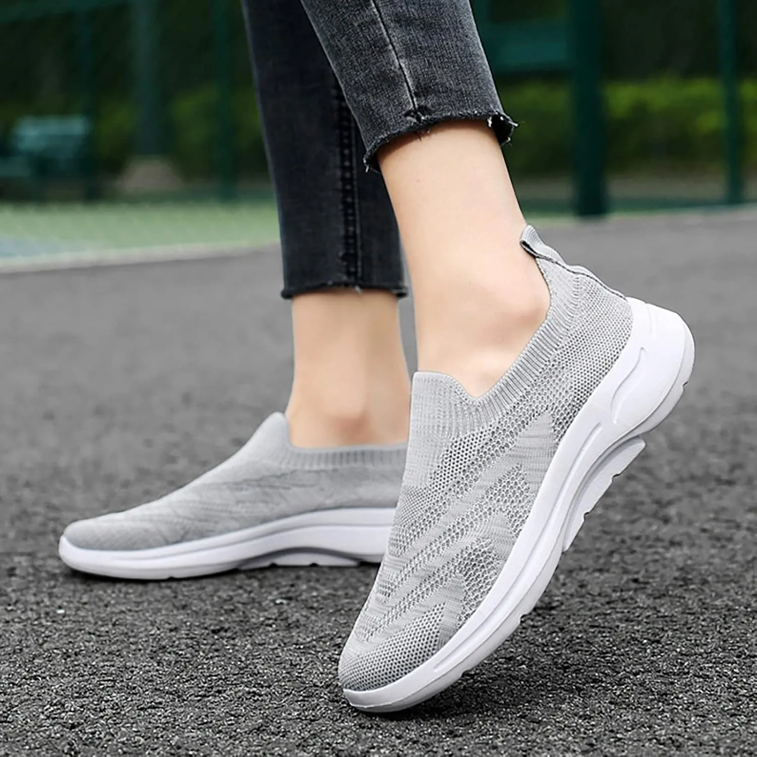 White Running Sneakers for Women 2023 Zapatos Negros De Tacon Bajo para Mujer Womens Casual Shoes Slip Ons Sneakers Black Sneakers Women Trendy Slip On Walking Shoes Women Black