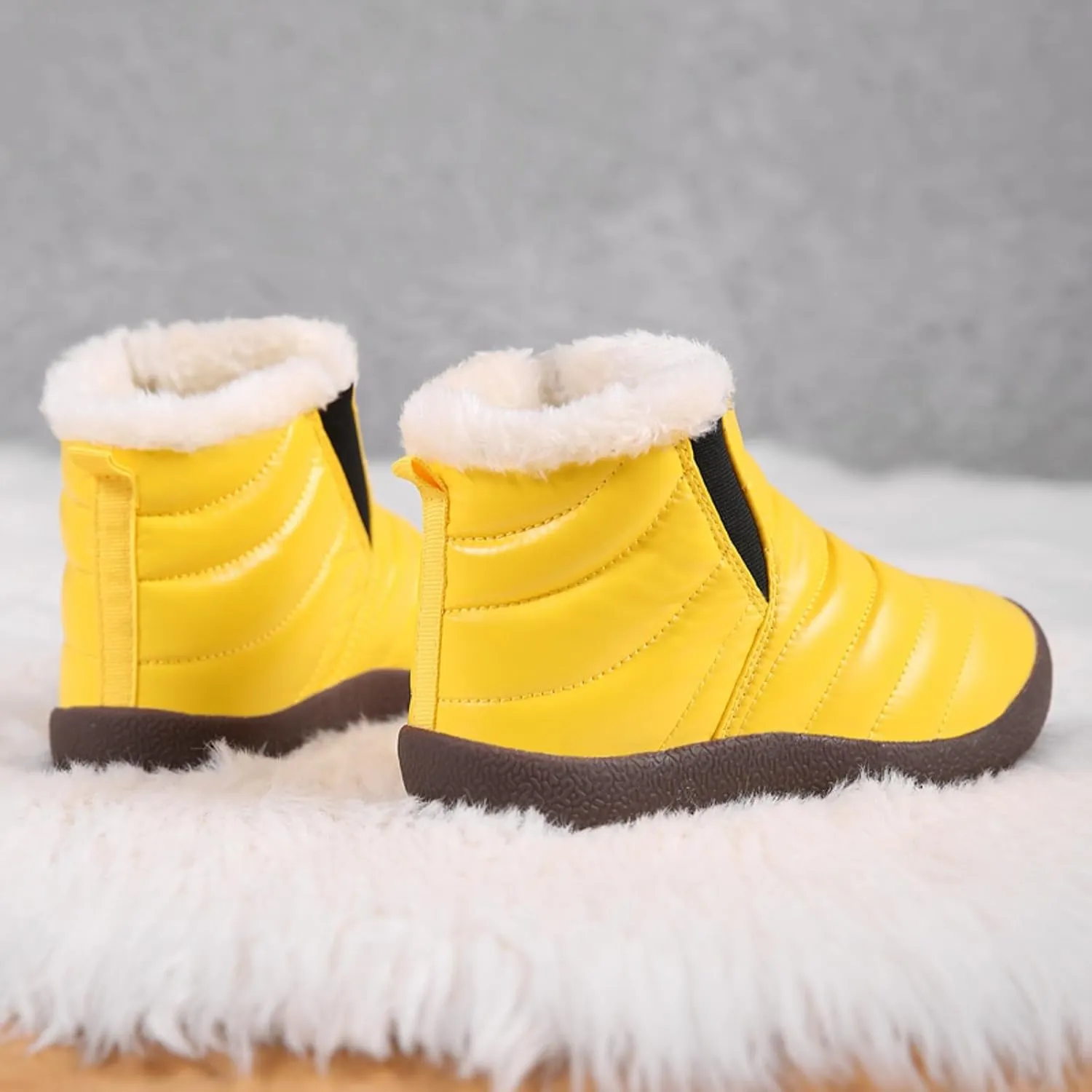 Winter Kids Snow Boots Winter Warm Waterproof Warm Snow Boots Ankle Hiking Boots Anti-Slip Outdoor Shoes