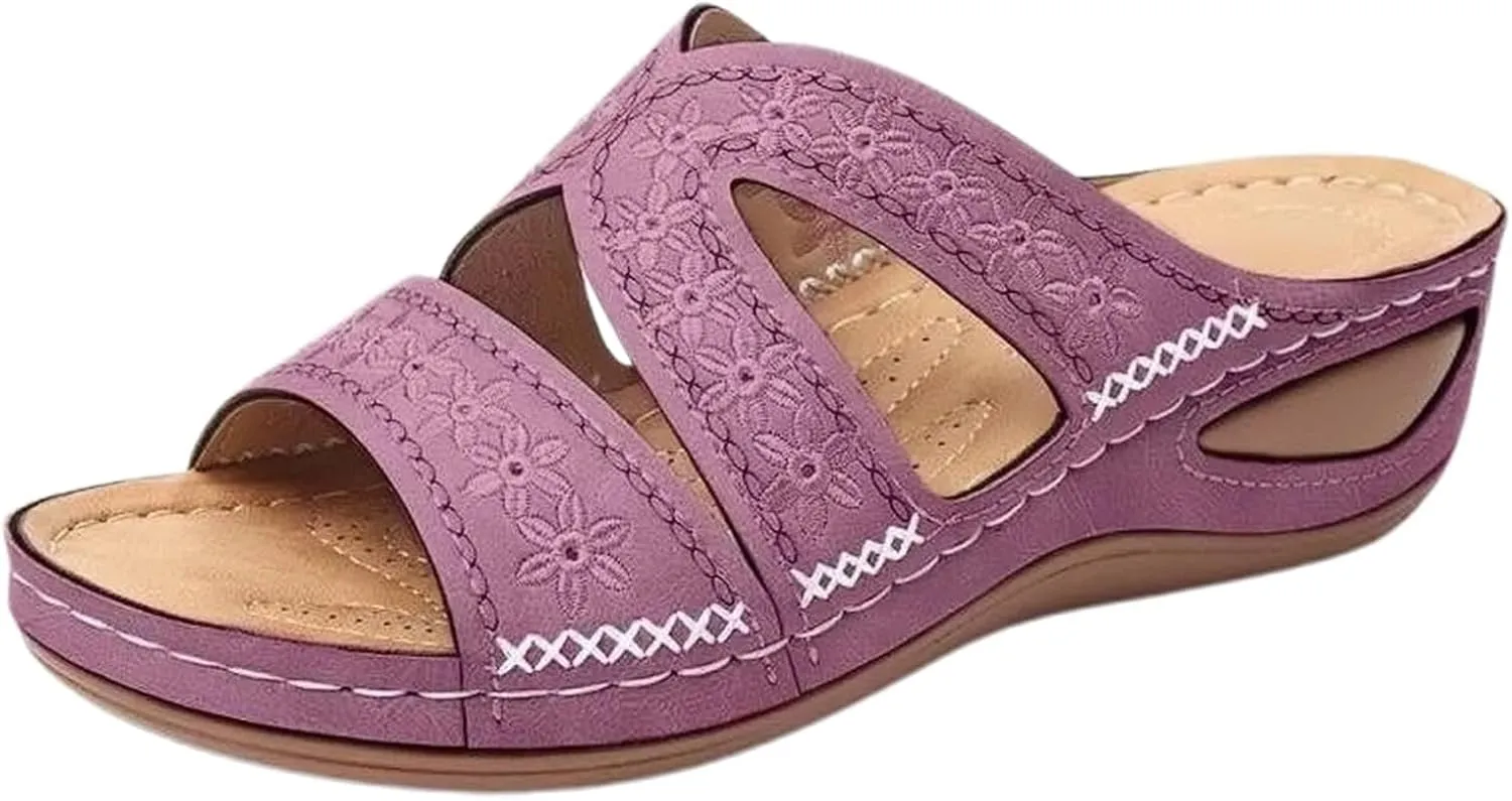 Woman Sandals Fancy Summer Shoes Women With Back Strap Summer Beach Dressy Strappy Wedge Heel Sandals