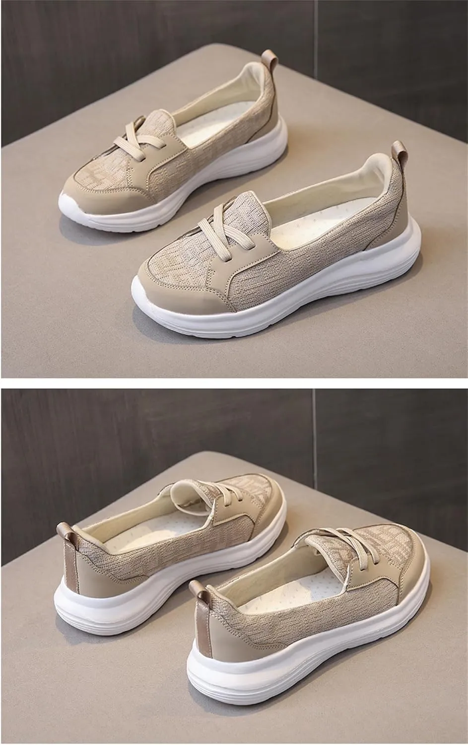 Women Casual Walking Shoes Orthopedic Arch Support Breathable Slip on Non-Slip Comfort Loafers Mesh Low Top Casual Soft Sole Sneakers Flats Wide Width Boat Shoes Support Work Loafer