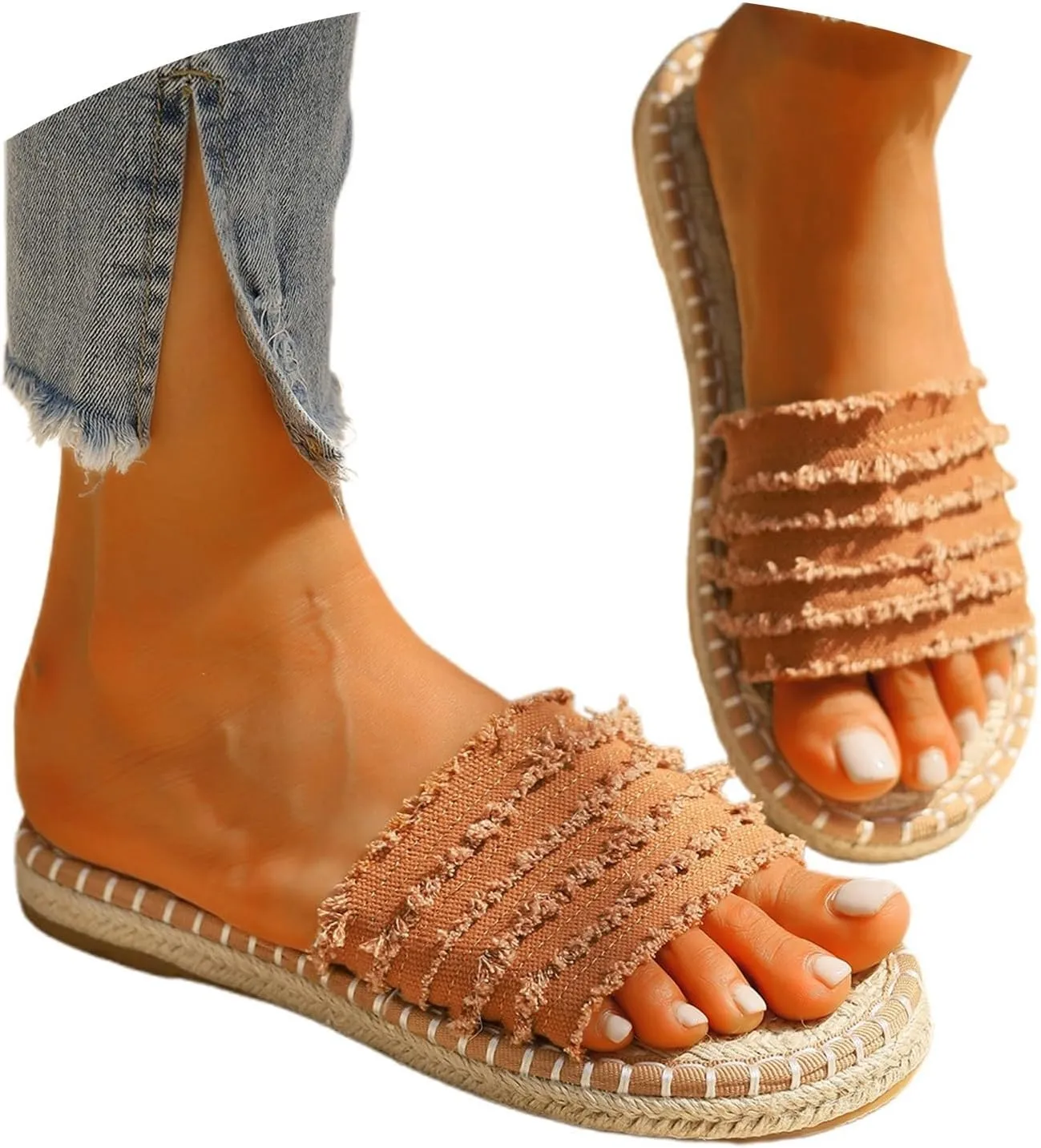 Women Flat Sandals Braided Leather Nude Summer Dressy Fashion Evening Party Wedding Ladies Leather Sandals Size 6