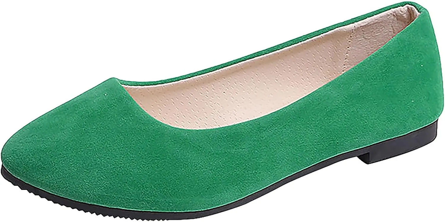 Women Girls Solid Big Size Slip On Flat Shallow Comfort Casual Single Shoes Shoes Casual Boots, 6.5