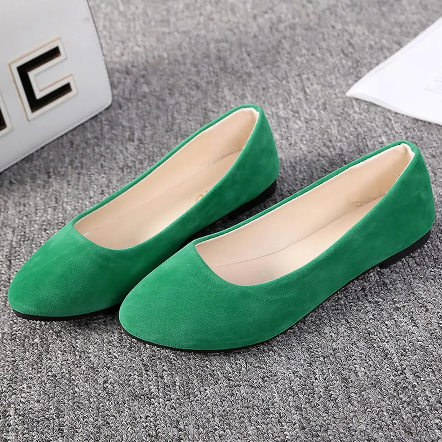 Women Girls Solid Big Size Slip On Flat Shallow Comfort Casual Single Shoes Shoes Casual Boots, 6.5