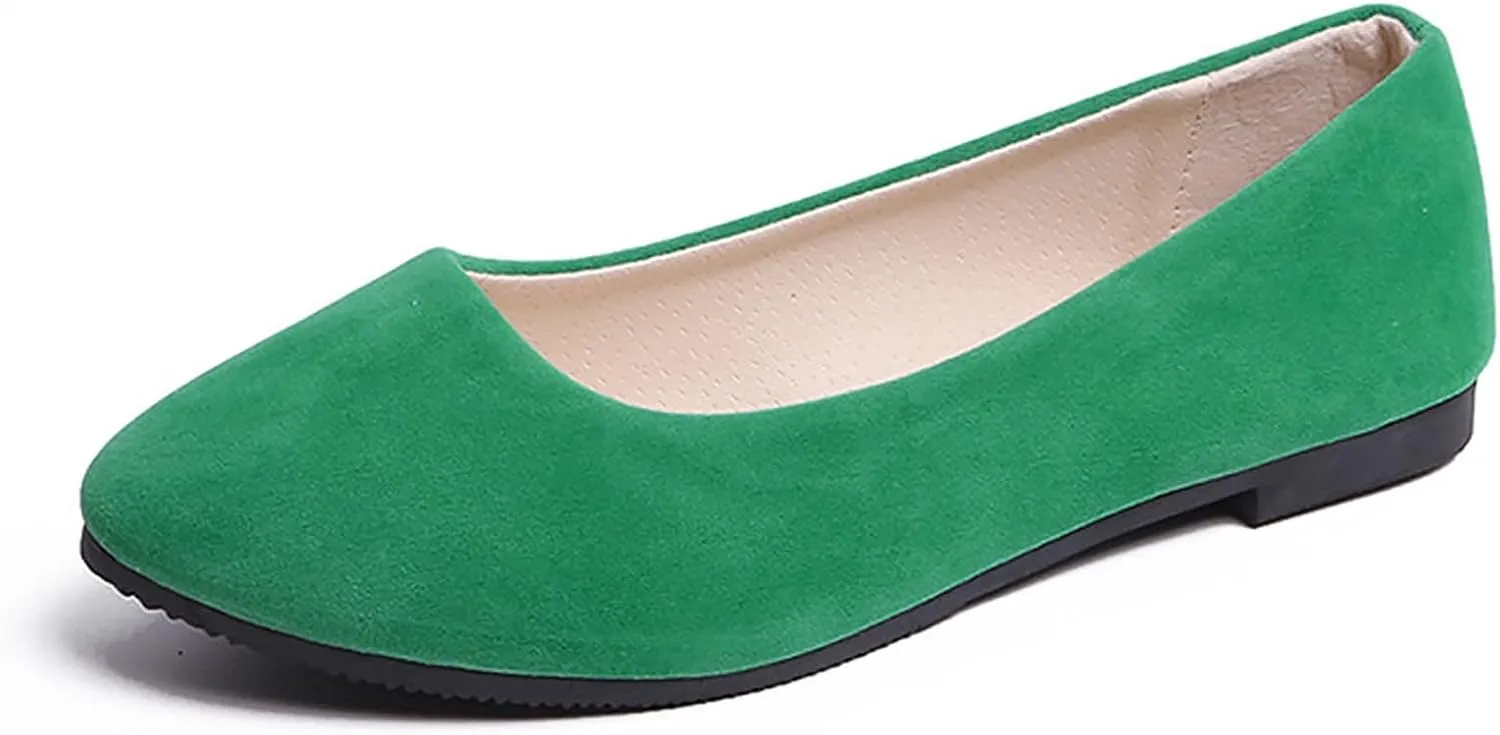 Women Girls Solid Big Size Slip On Flat Shallow Comfort Casual Single Shoes Shoes Casual Boots, 6.5