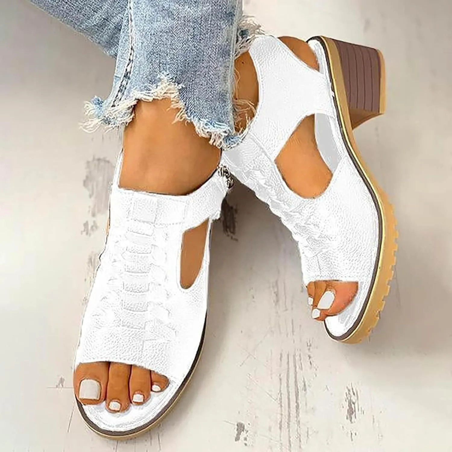 Women Toe Sandals Crystal Jelly Beach Flip Flops Female Students Korean Fashion High Heel Sandals for Women Size 14