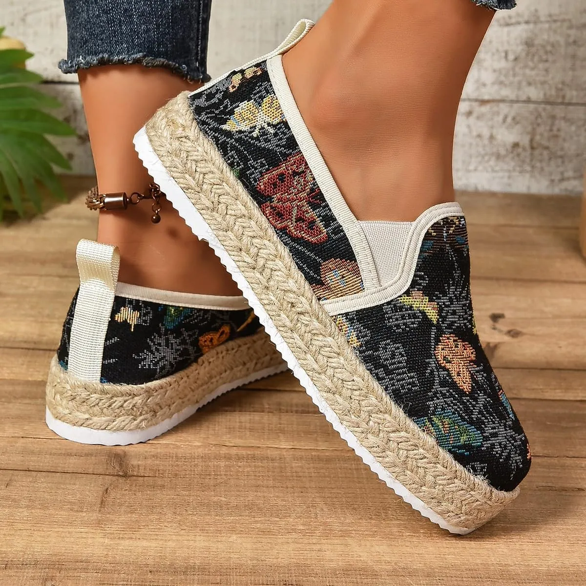 Women's 4th of July Platform SneakersFlag Print Fashion Sports ShoesFlat Casual Canvas Shoes Casual Slip On Platform Shoes