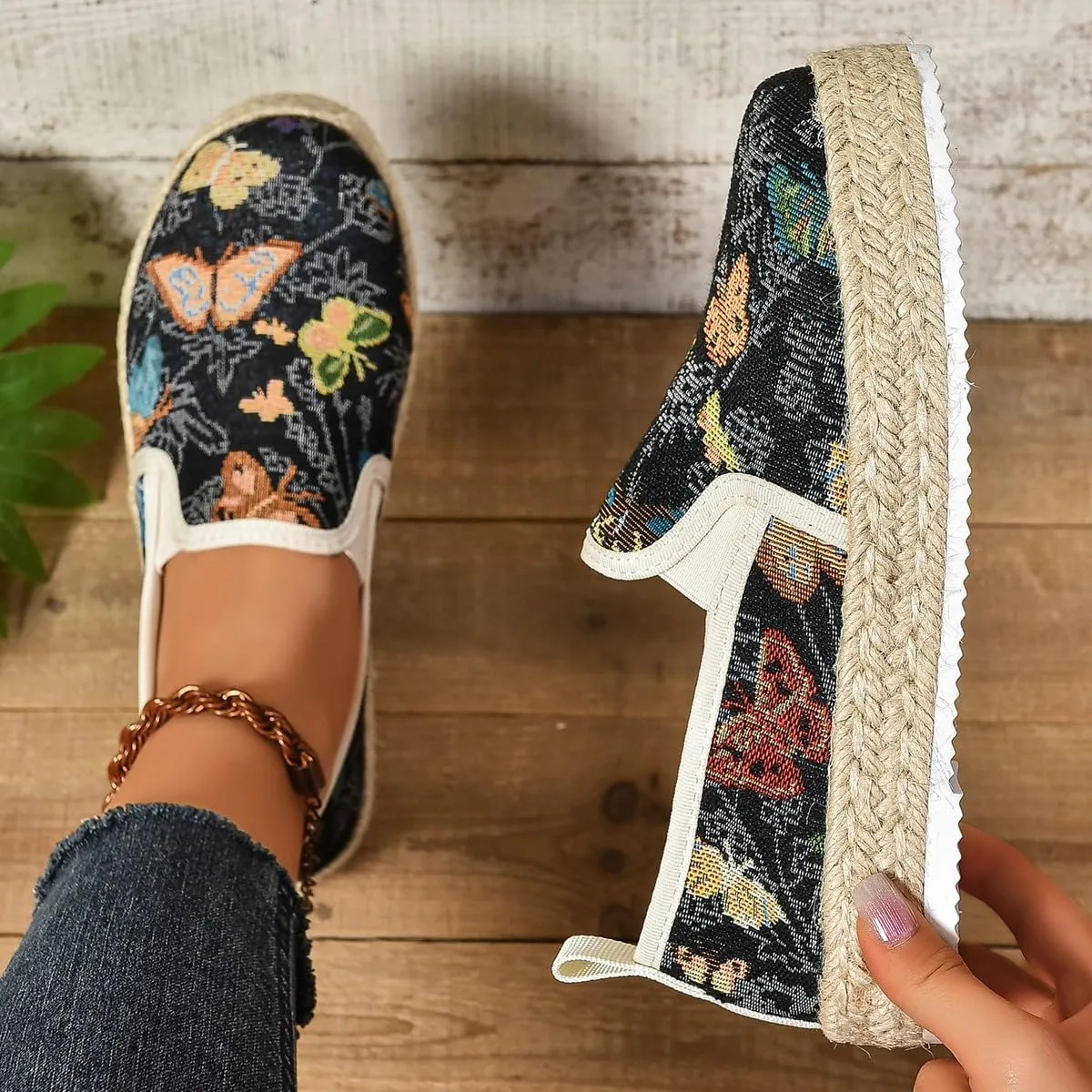 Women's 4th of July Platform SneakersFlag Print Fashion Sports ShoesFlat Casual Canvas Shoes Casual Slip On Platform Shoes