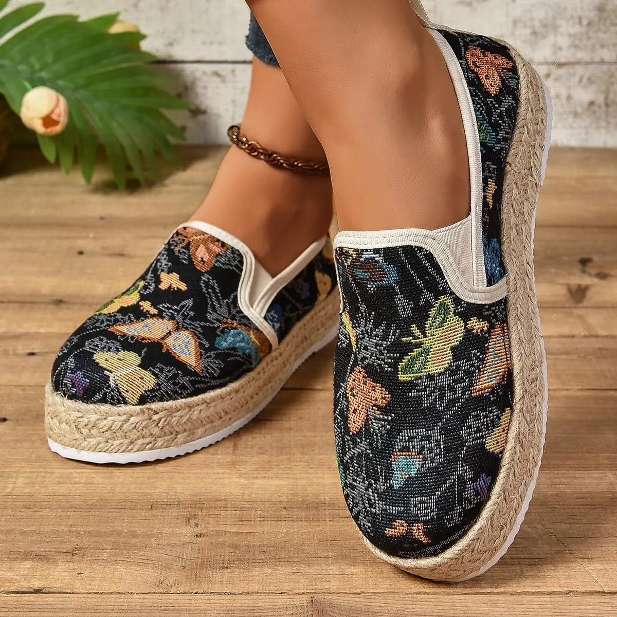 Women's 4th of July Platform SneakersFlag Print Fashion Sports ShoesFlat Casual Canvas Shoes Casual Slip On Platform Shoes