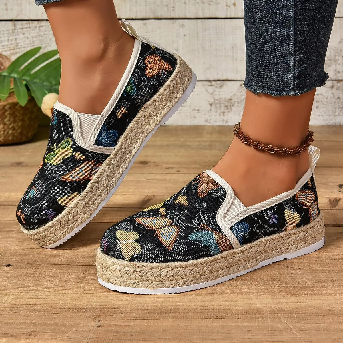 Women's 4th of July Platform SneakersFlag Print Fashion Sports ShoesFlat Casual Canvas Shoes Casual Slip On Platform Shoes
