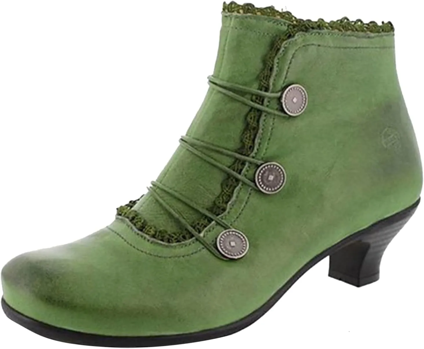 Women's Ankle Boots - Black - US Size 7 - Pointed Toe - Zip Closure - All Season - Solid - Leather - Waterproof - Block Heel - Casual - Adult Women's Bootie