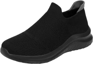 Women's Athletic Walking Shoes Slip On Casual Mesh Mens Running Shoes Arch Support Casual Work Shoes Black Platform Sneaker Black Tennis Shoe Casual Loafers