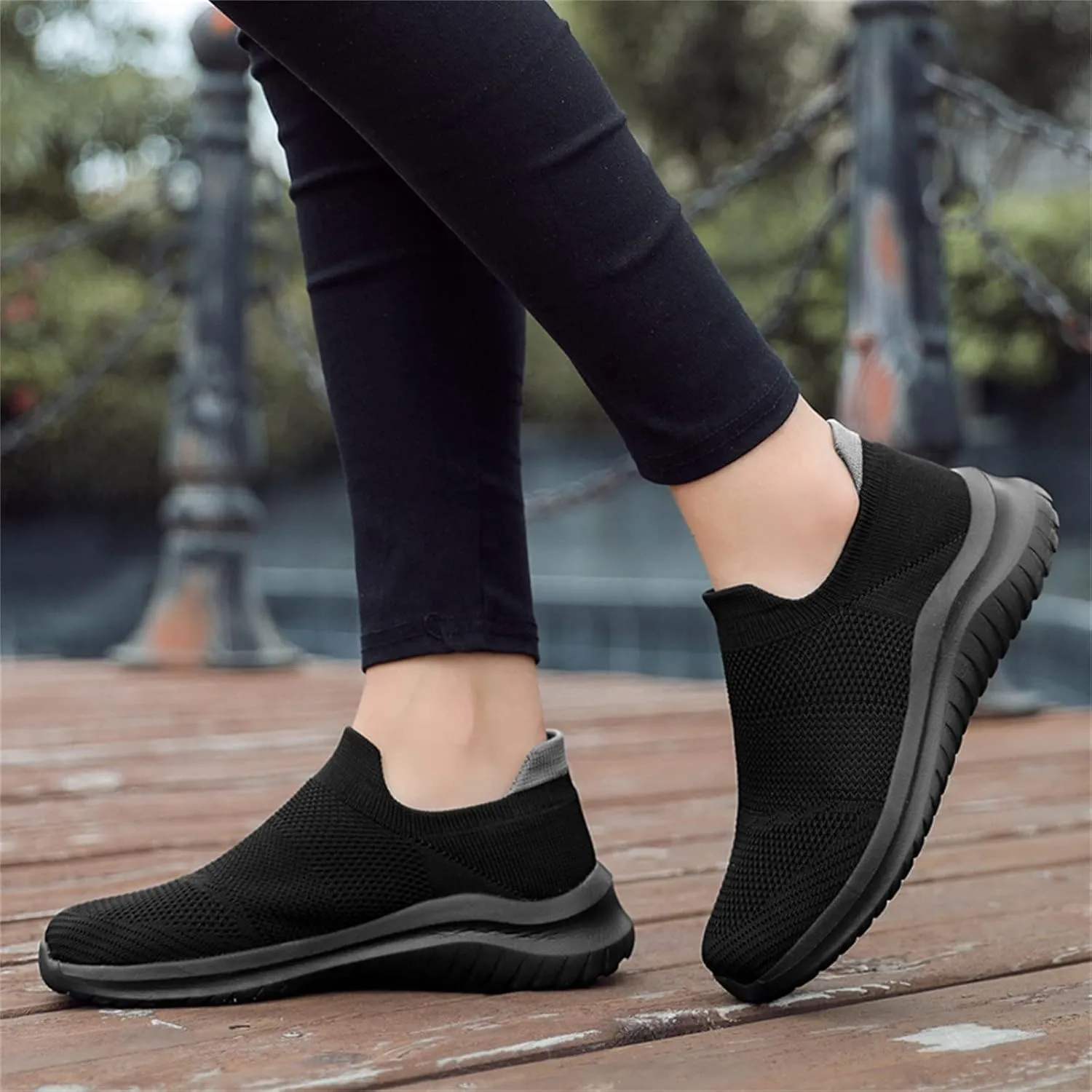 Women's Athletic Walking Shoes Slip On Casual Mesh Mens Running Shoes Arch Support Casual Work Shoes Black Platform Sneaker Black Tennis Shoe Casual Loafers