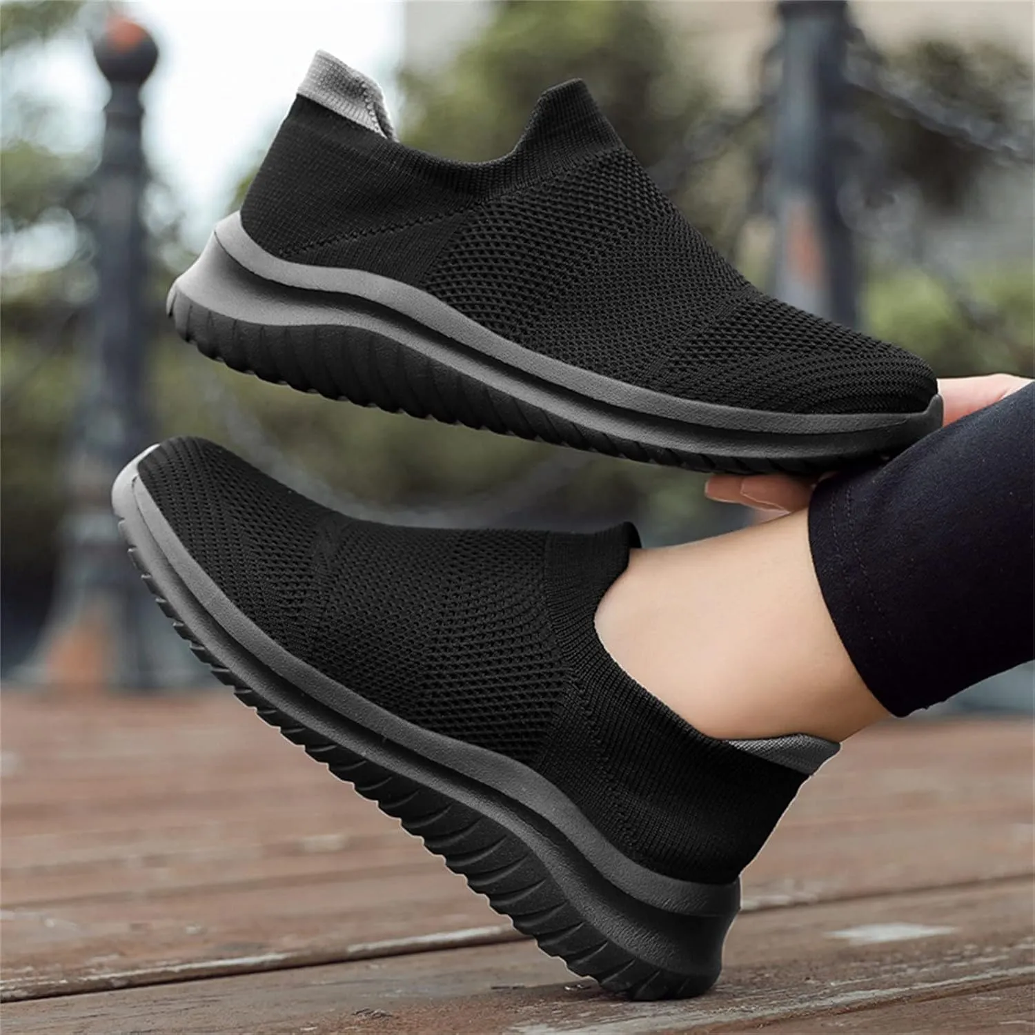 Women's Athletic Walking Shoes Slip On Casual Mesh Mens Running Shoes Arch Support Casual Work Shoes Black Platform Sneaker Black Tennis Shoe Casual Loafers