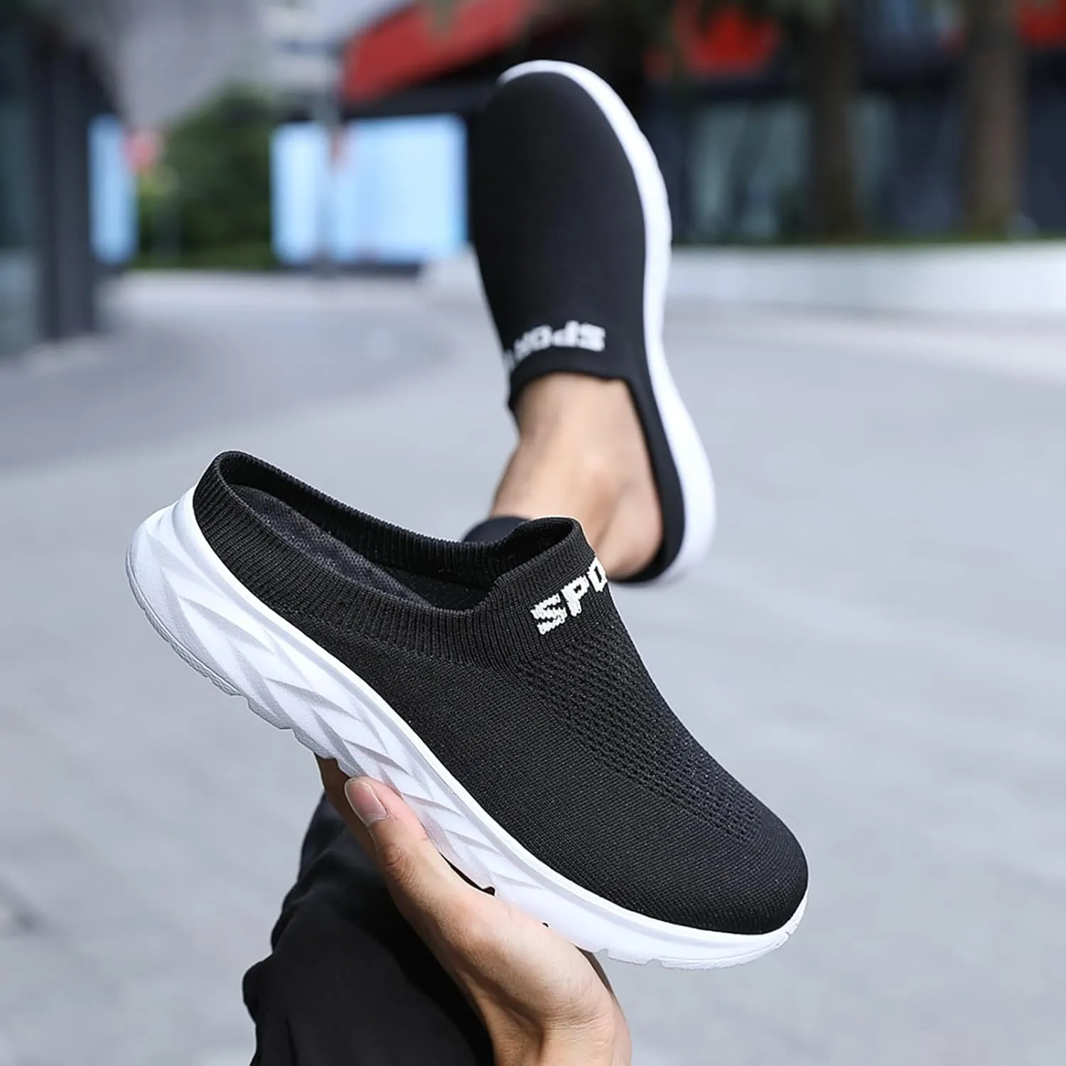 Women's Casual Slip on Half Shoes Breathable Non Slip Work Shoes Women Casual Men's Shoes Casual Fashion Sneakers Platform Tennis Shoe Loafers Casual Slip On