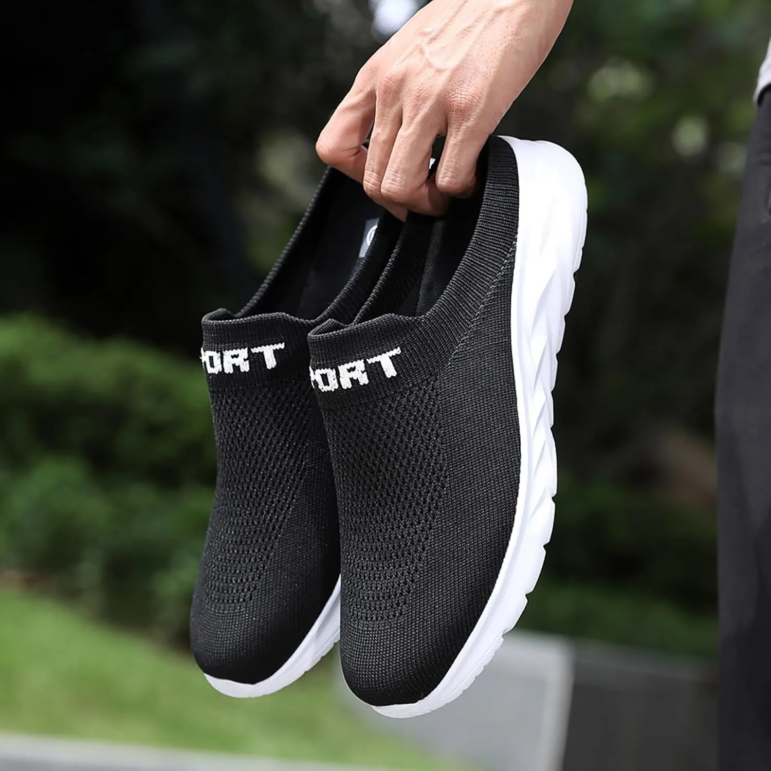Women's Casual Slip on Half Shoes Breathable Non Slip Work Shoes Women Casual Men's Shoes Casual Fashion Sneakers Platform Tennis Shoe Loafers Casual Slip On