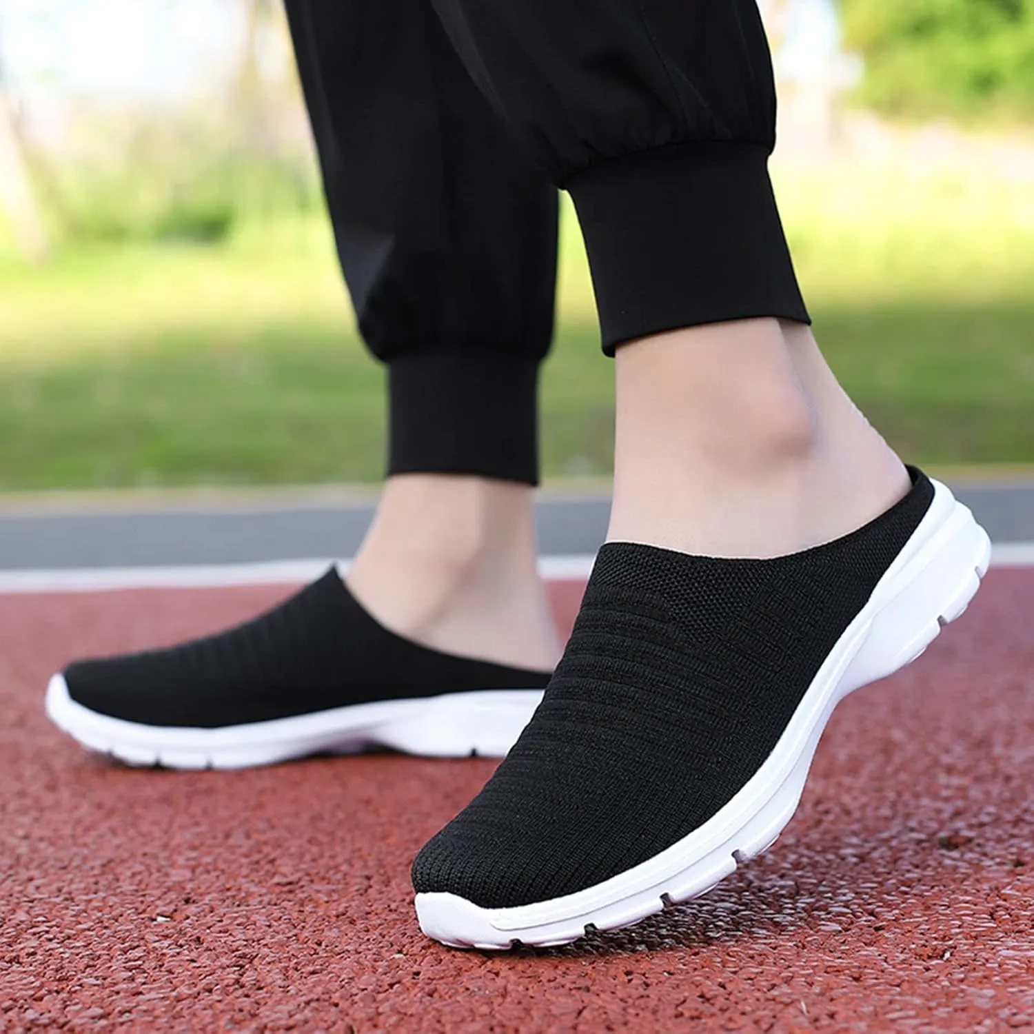 Women's Casual Slip on Half Shoes Breathable Running Shoes for Women Mesh Breathable Casual Dress Shoes White Platform Sneakers White Tennis Shoe Casual Loafers