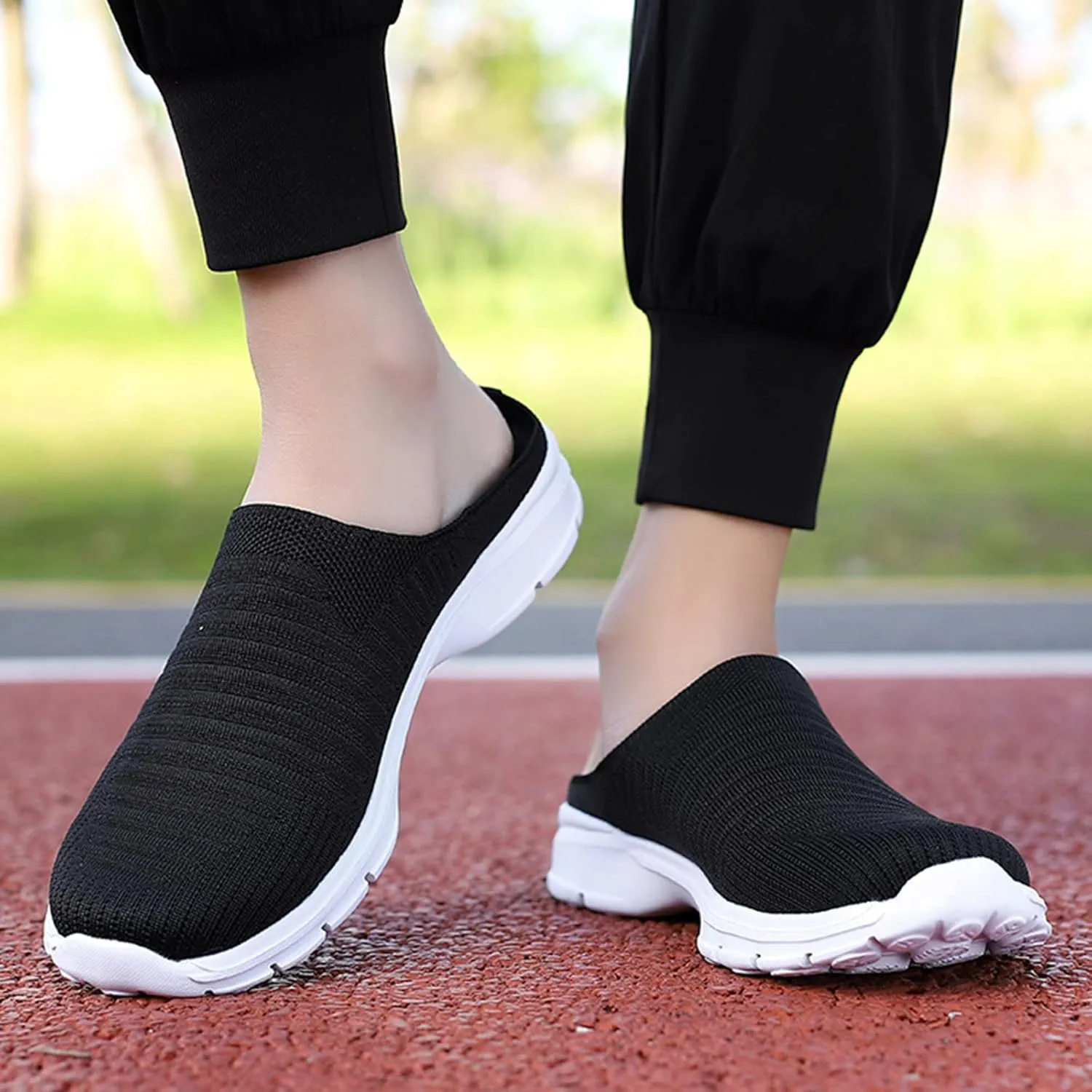 Women's Casual Slip on Half Shoes Breathable Running Shoes for Women Mesh Breathable Casual Dress Shoes White Platform Sneakers White Tennis Shoe Casual Loafers
