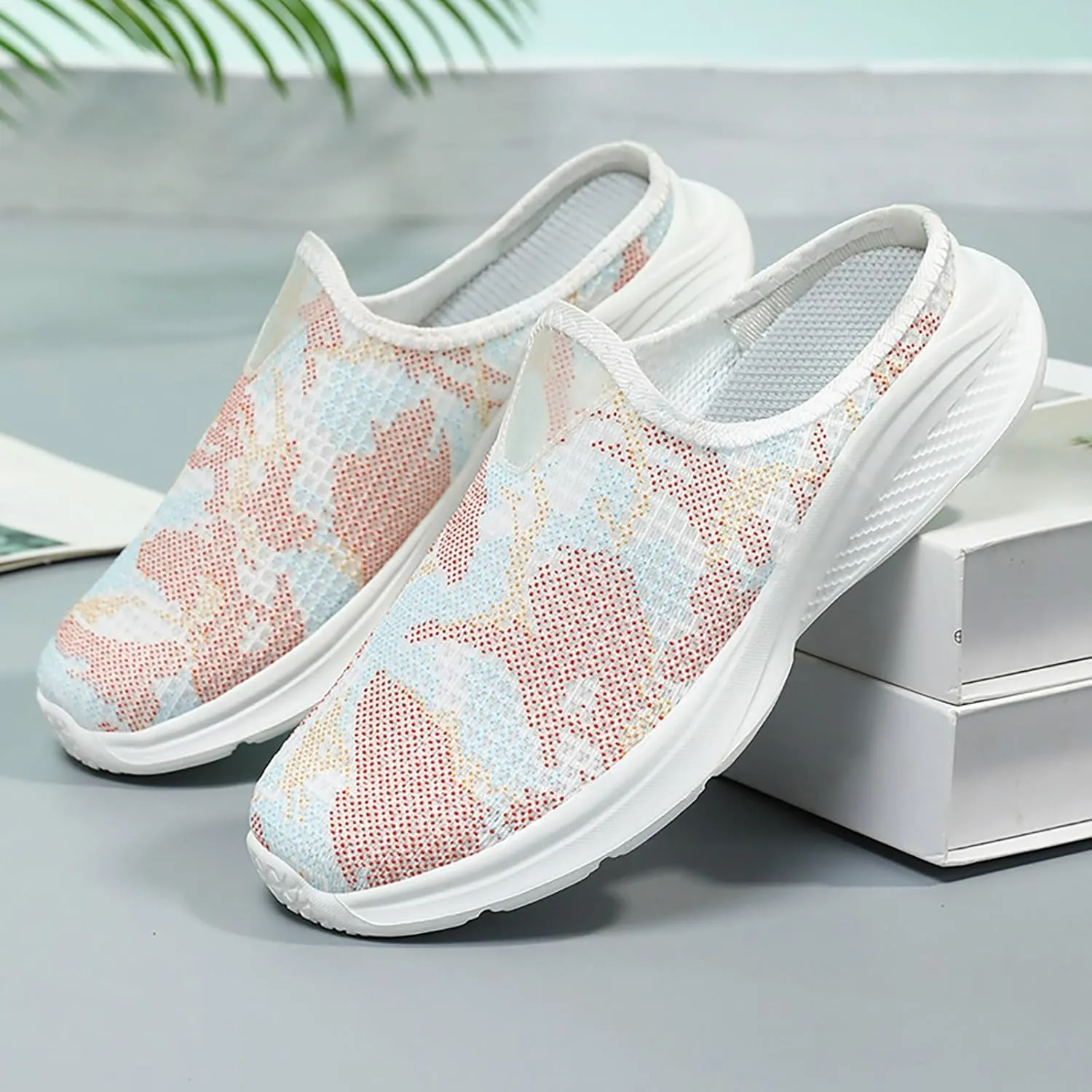 Women's Fashion Mesh Color Slippers Temperament Comfortable Shoes Hot Furry Slippers for Women