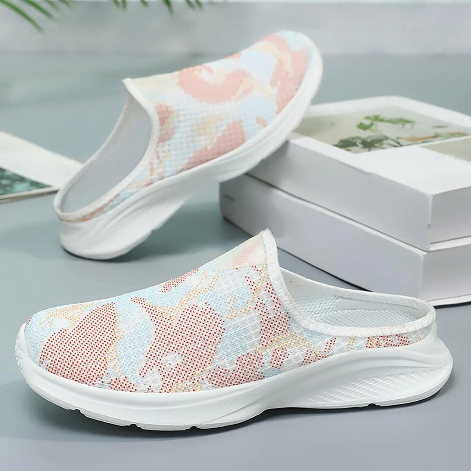 Women's Fashion Mesh Color Slippers Temperament Comfortable Shoes Hot Furry Slippers for Women