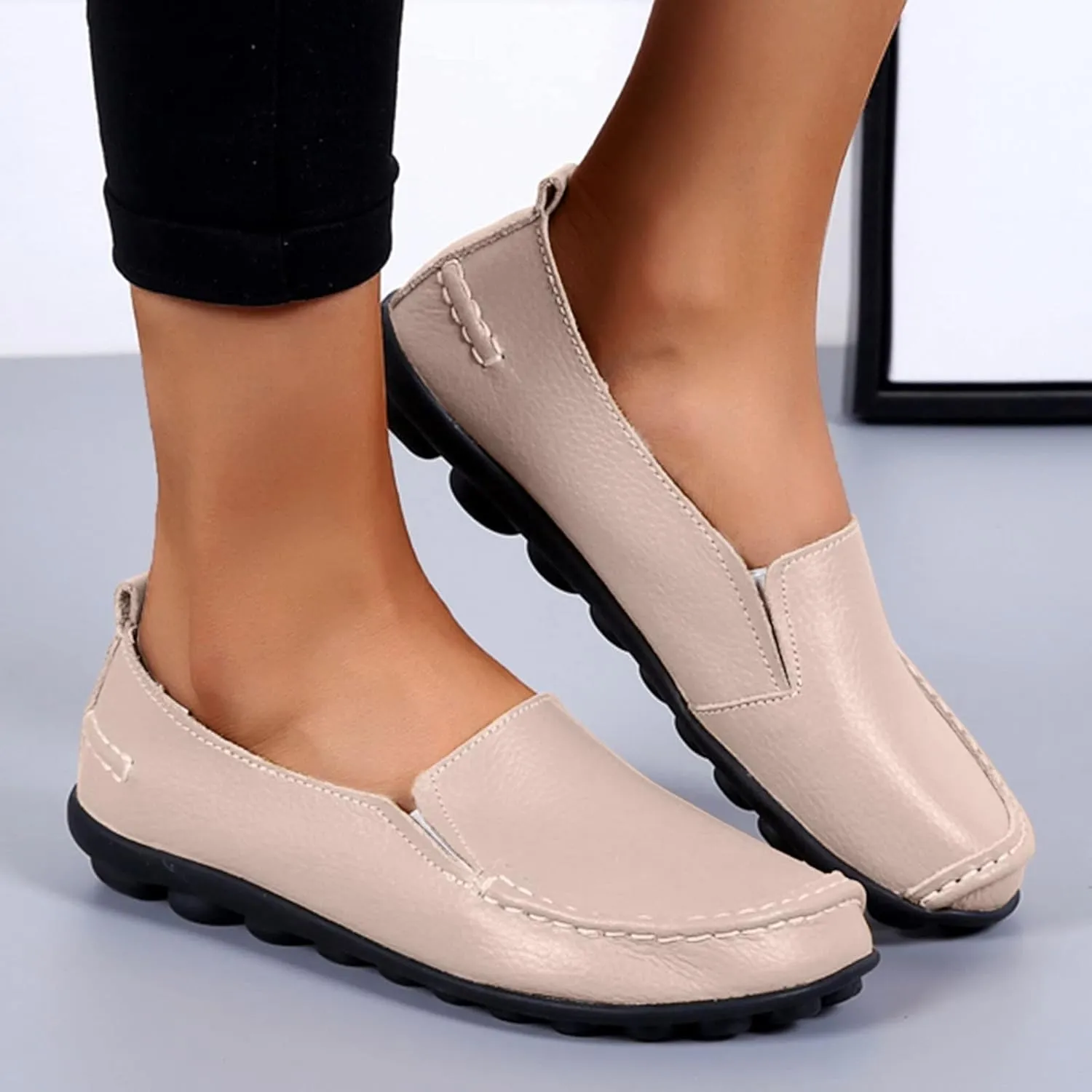 Womens Flats Fashion Slip On Sneakers Casual Wide Walking Shoe Comfort Orthopedic Shoes Business Casual Shoes