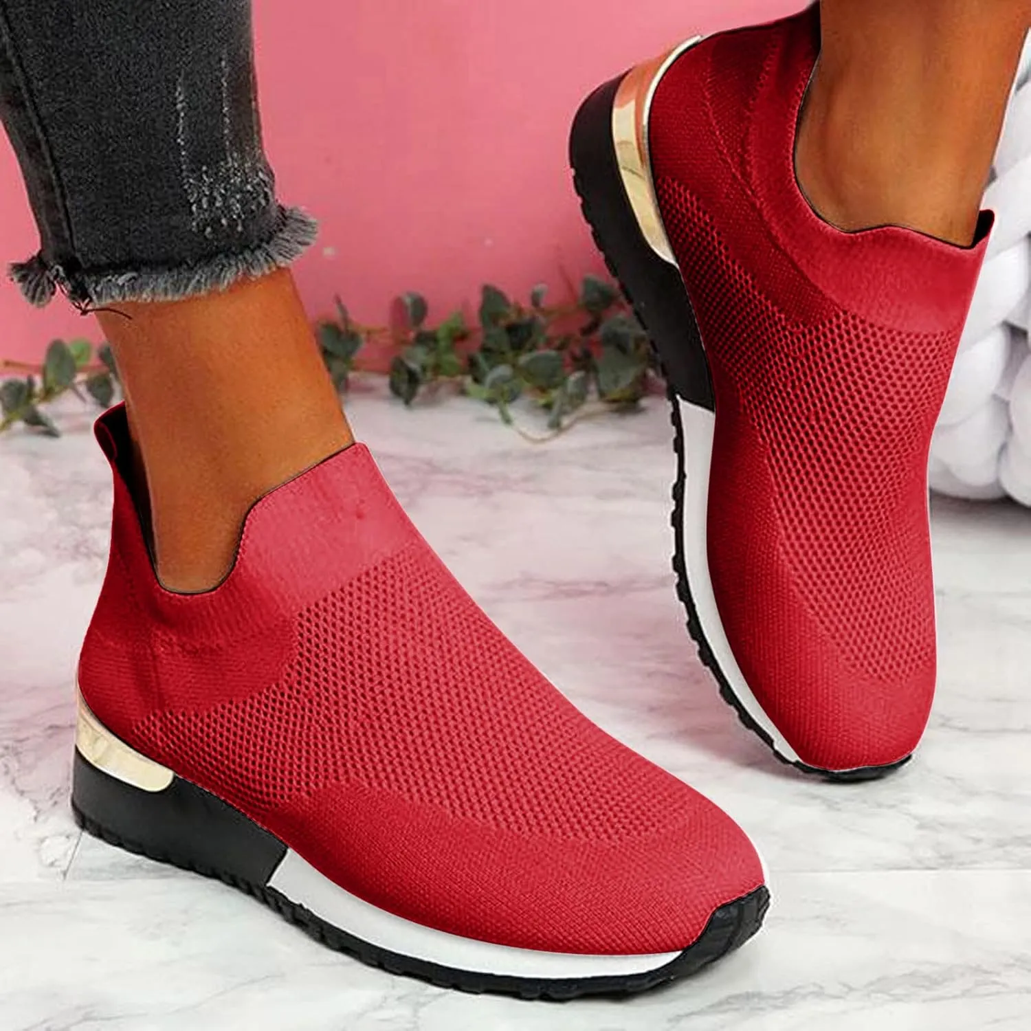Women's Loafer Flat Platform Sneakers for Women Black Shoes for Women Dressy Loafers for Women Casual Platform Loafers for Women Wide Men's Sneakers
