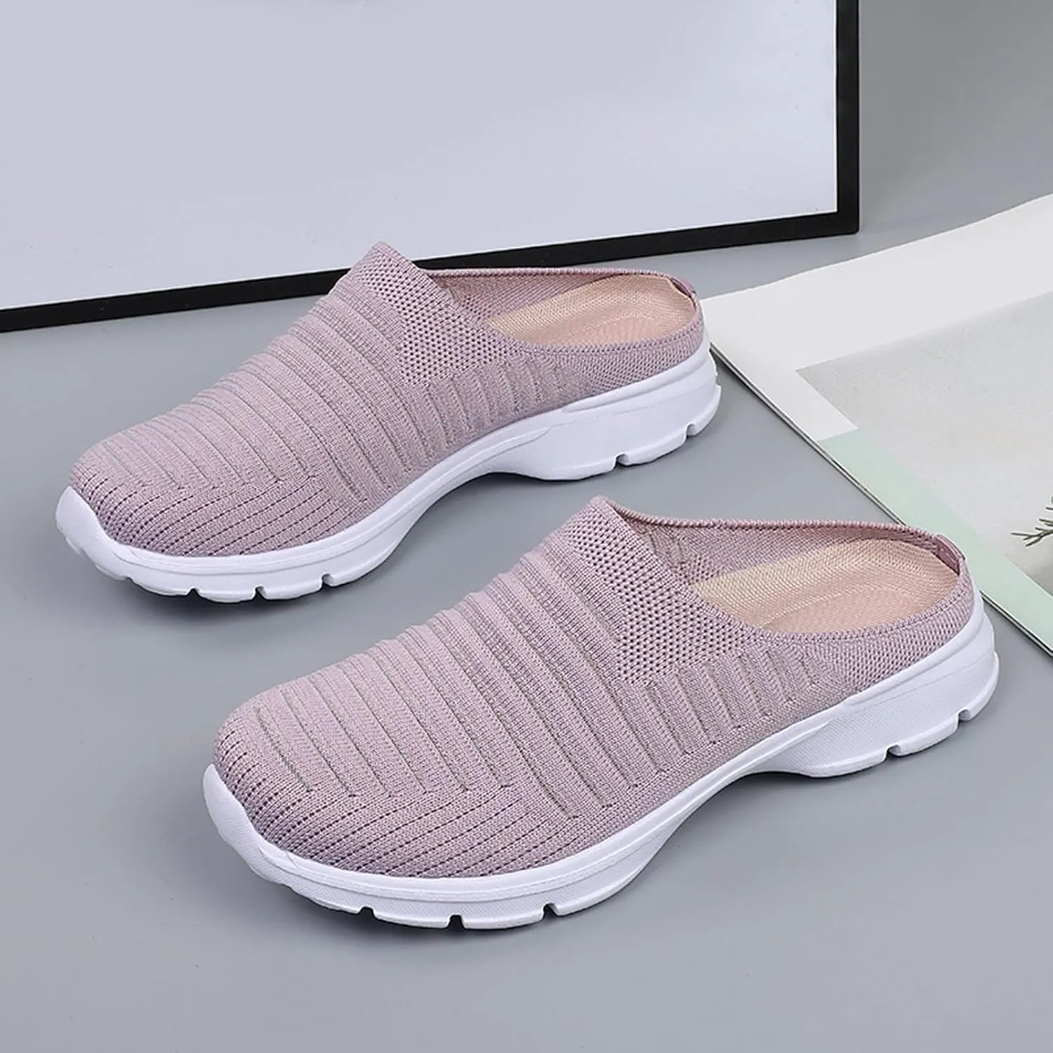 Women's Loafer Flat White Leather Sneakers for Women Hiking Shoes Women Round Toe Slip On Casual Mens Loafers Casual Slip On Black Sneakers for Women