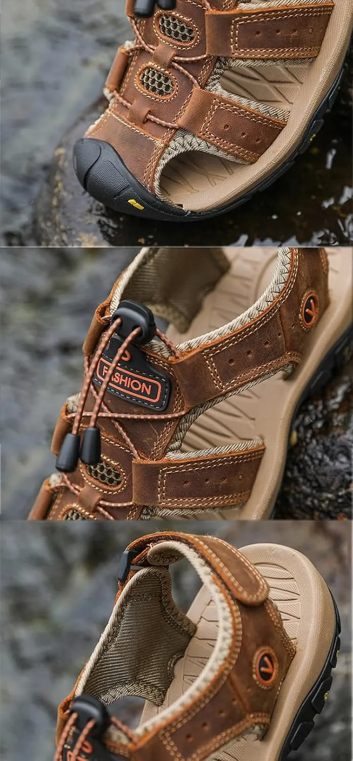 Women's Men Closed Toe Hiking Sandals Barefoot Walking Water Wading Shoes Comfort Non-slip Abrasion-Resistant Athletic Sport Outdoor Adventure Sandals Casual Beach Peep Toe Sandals