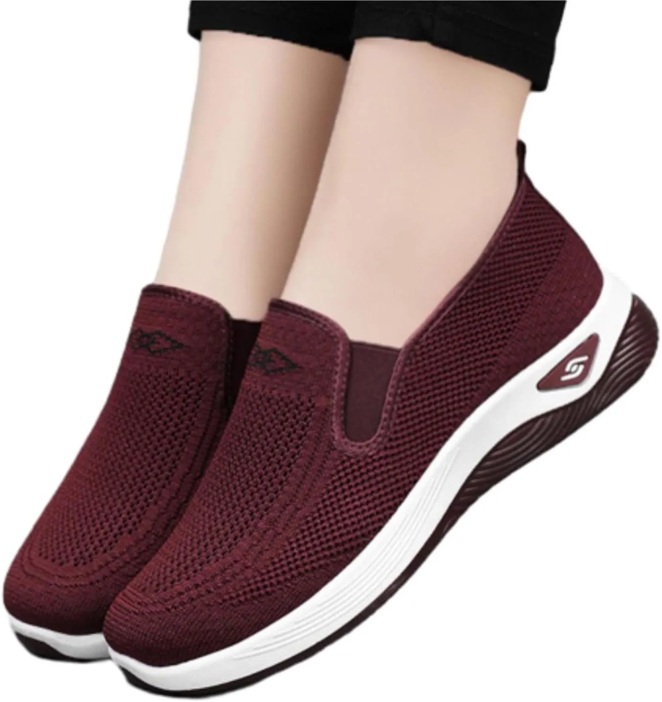 Women's Mesh Slip On Walking Shoes Fashion Sneaker Athletic Shoe Casual Comfortable Loafer Tennis Workout Sneakers