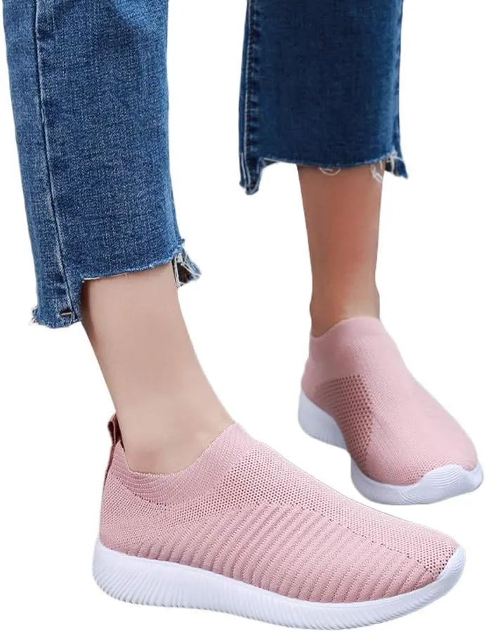 Womens Non Slip Work Shoes Slip On Water Resistant Walking Shoes Women Wide Width Men's Casual Dress Shoes Fashion Sneakers Brown Tennis Shoe Loafers Casual Slip On