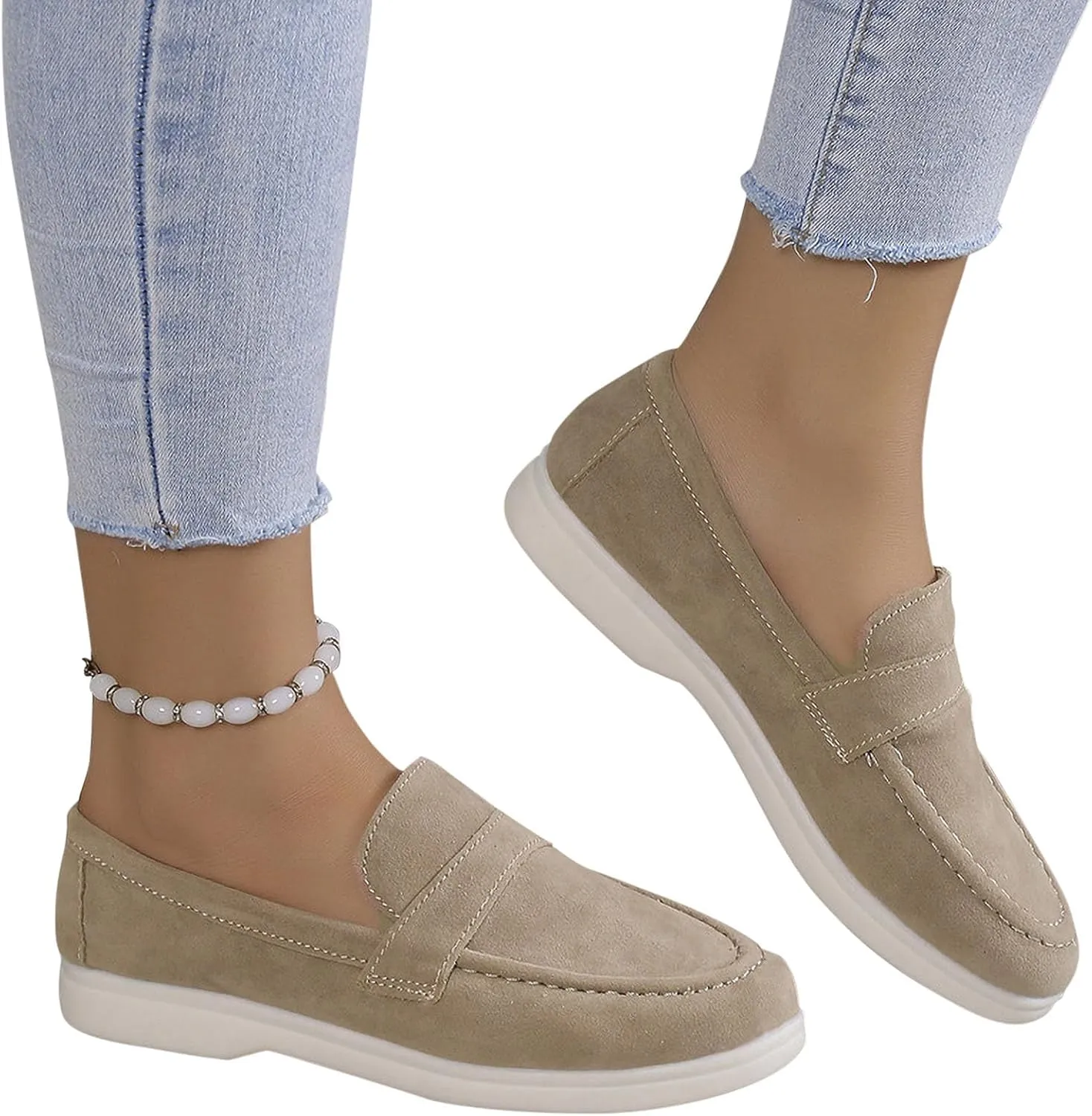 Womens Penny-Loafer Shoes 2025 Summer Loafers Fashion Comfortable Shoes Dressy Walking Flats for Casual and Business