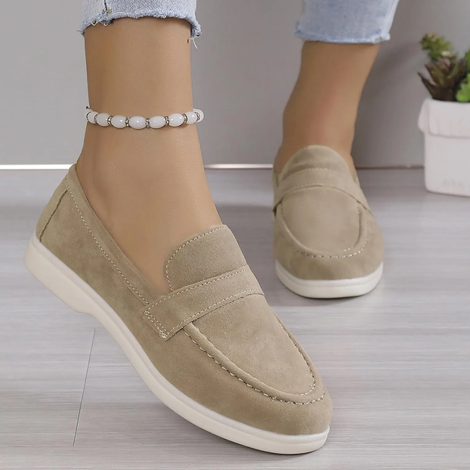 Womens Penny-Loafer Shoes 2025 Summer Loafers Fashion Comfortable Shoes Dressy Walking Flats for Casual and Business